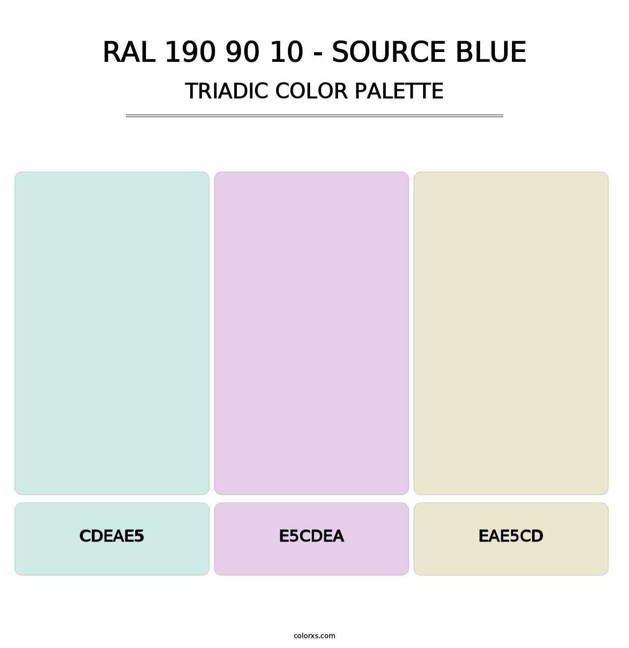 RAL 190 90 10 - Source Blue - Triadic Color Palette