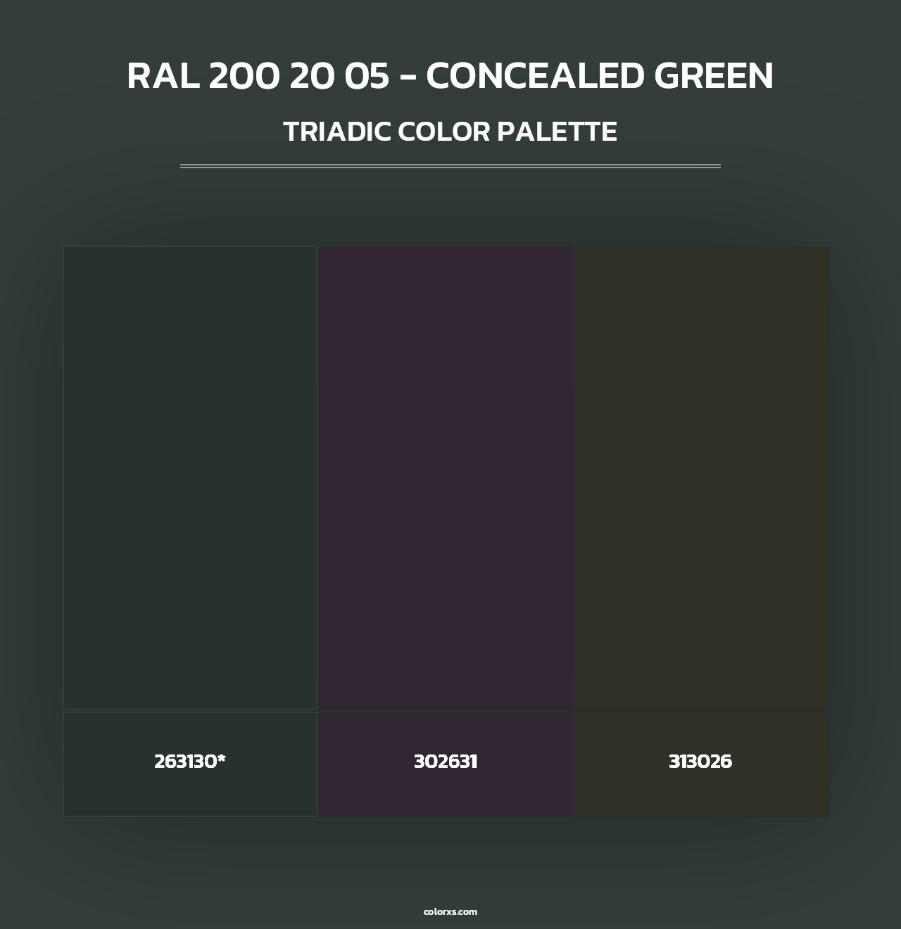 RAL 200 20 05 - Concealed Green - Triadic Color Palette