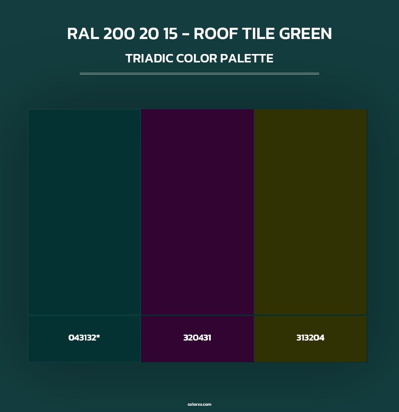 RAL 200 20 15 - Roof Tile Green - Triadic Color Palette