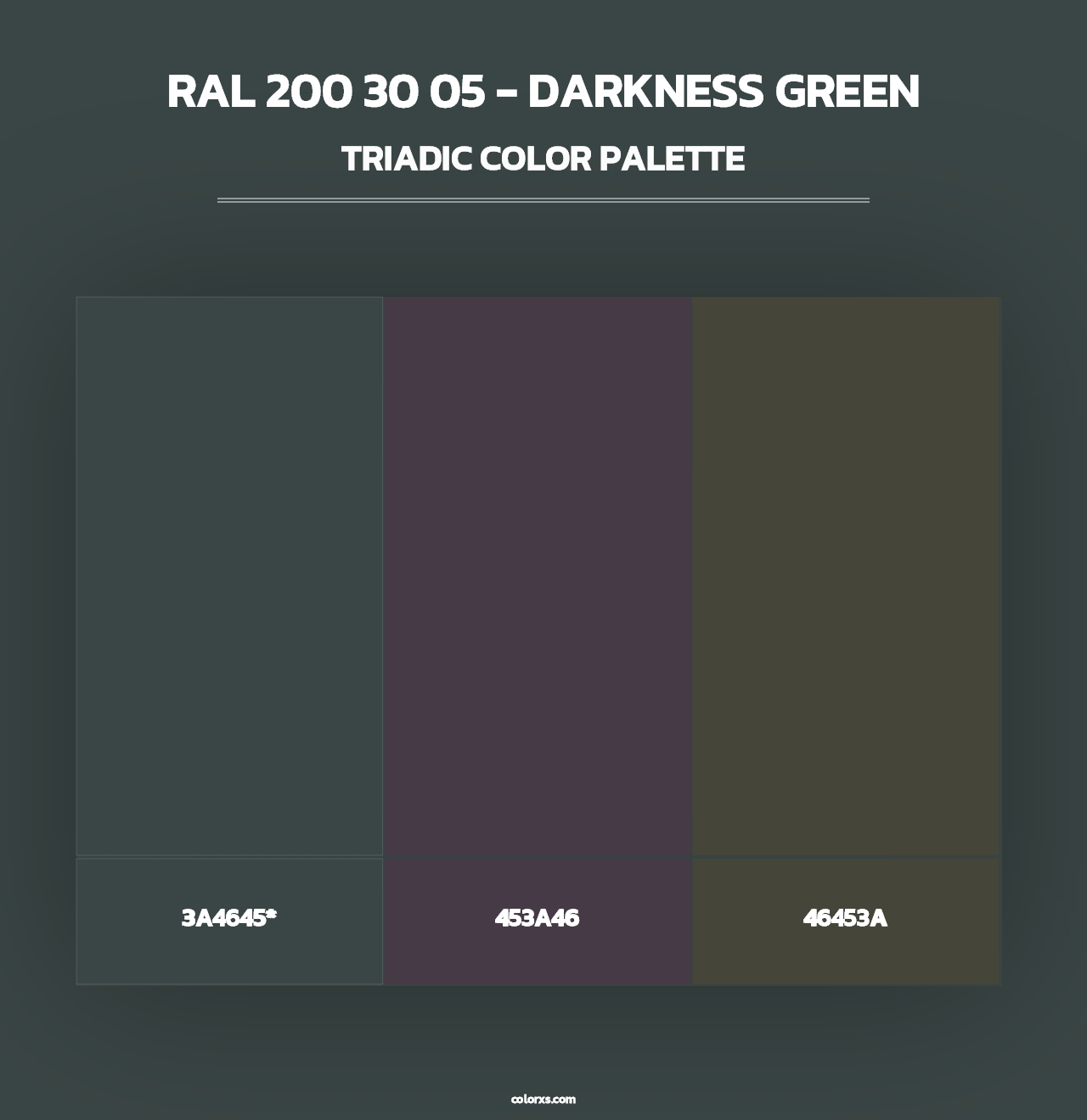 RAL 200 30 05 - Darkness Green - Triadic Color Palette