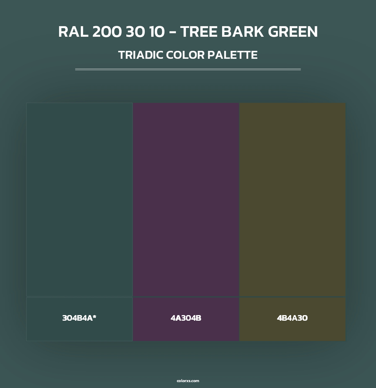 RAL 200 30 10 - Tree Bark Green - Triadic Color Palette