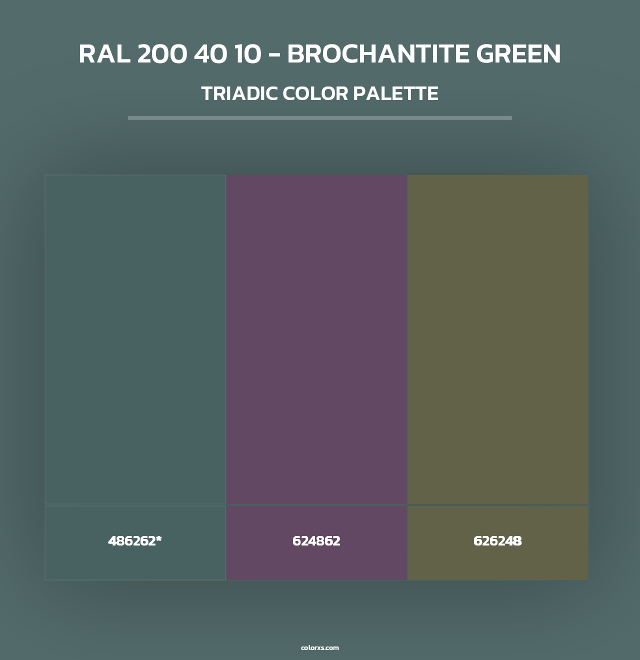 RAL 200 40 10 - Brochantite Green - Triadic Color Palette