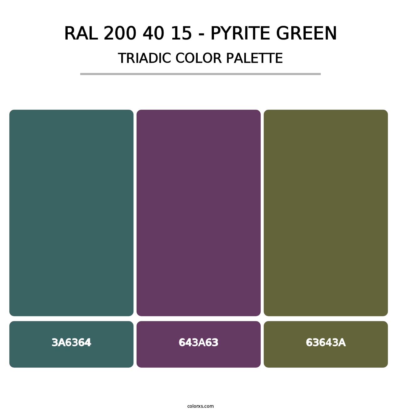 RAL 200 40 15 - Pyrite Green - Triadic Color Palette