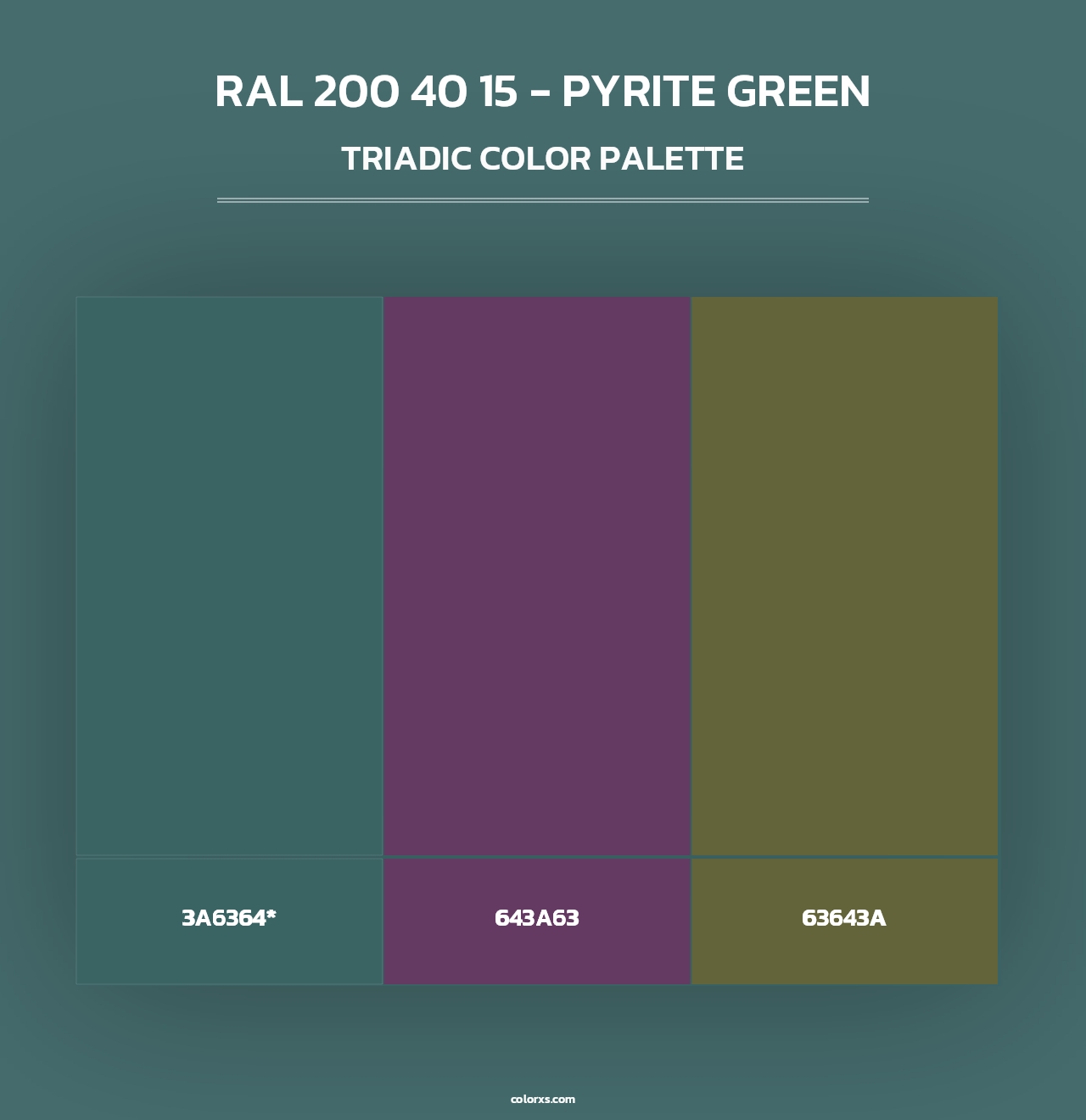 RAL 200 40 15 - Pyrite Green - Triadic Color Palette
