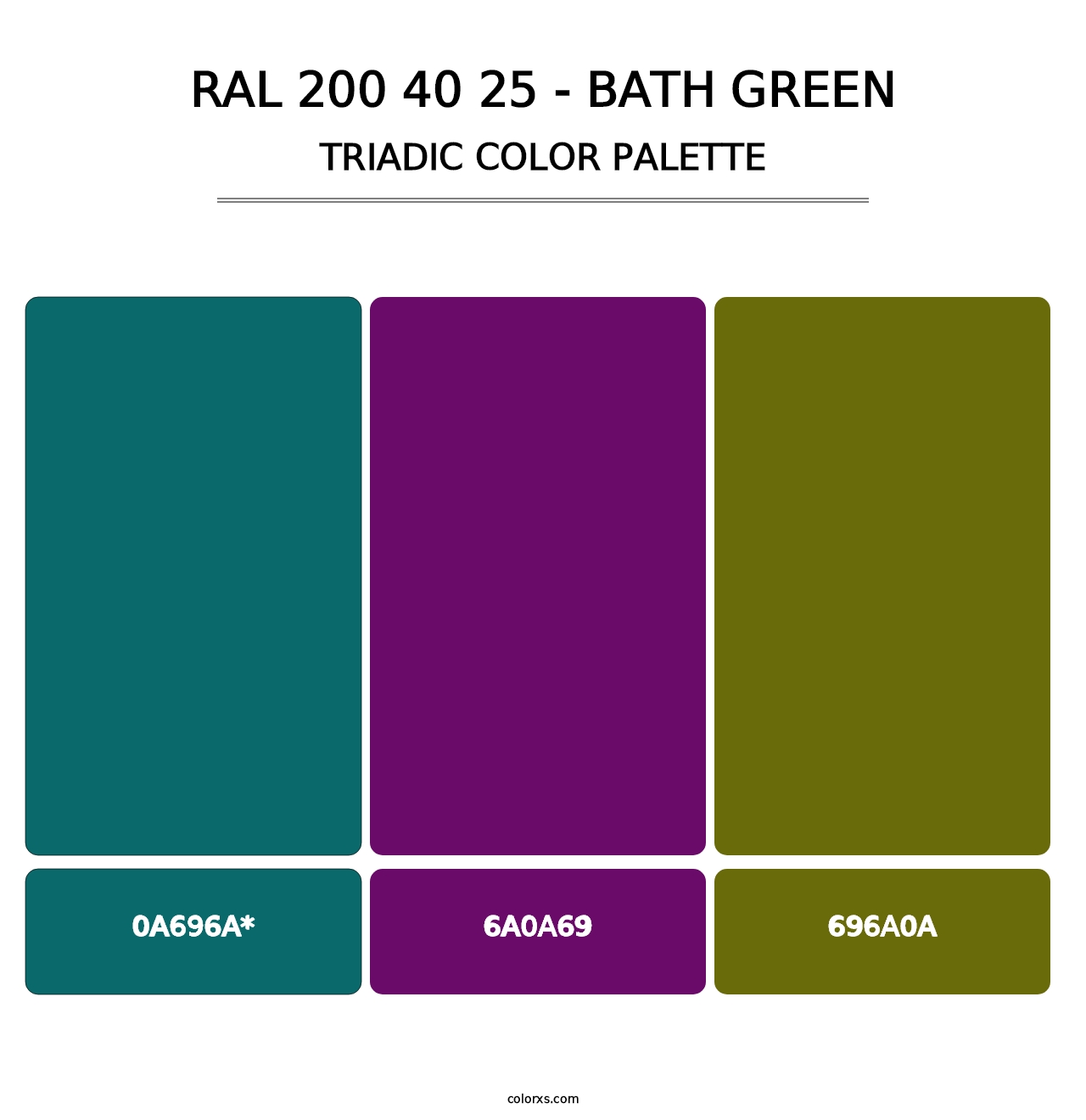 RAL 200 40 25 - Bath Green - Triadic Color Palette