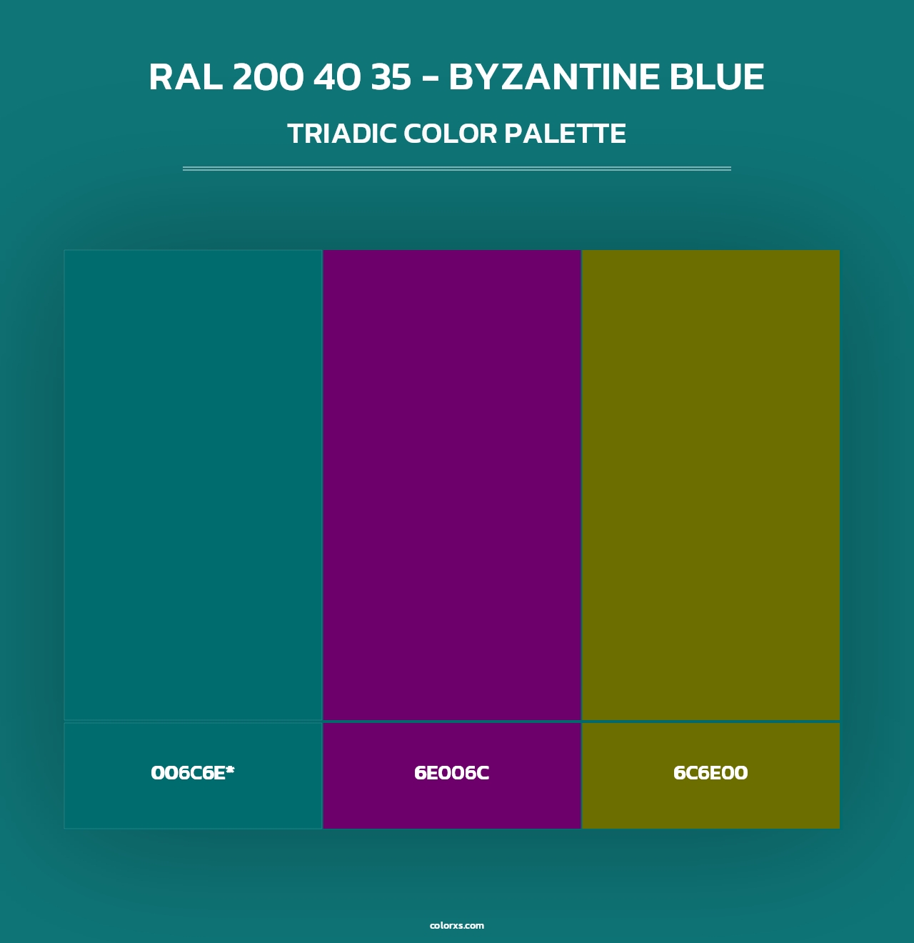 RAL 200 40 35 - Byzantine Blue - Triadic Color Palette
