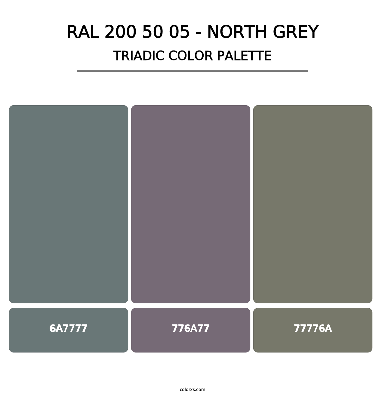 RAL 200 50 05 - North Grey - Triadic Color Palette