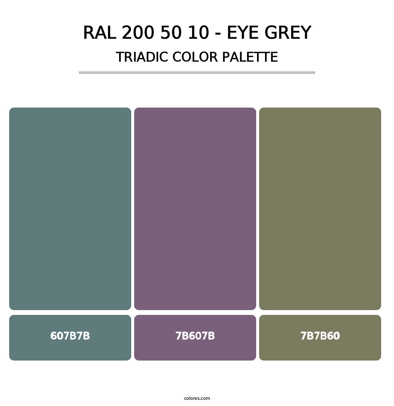RAL 200 50 10 - Eye Grey - Triadic Color Palette