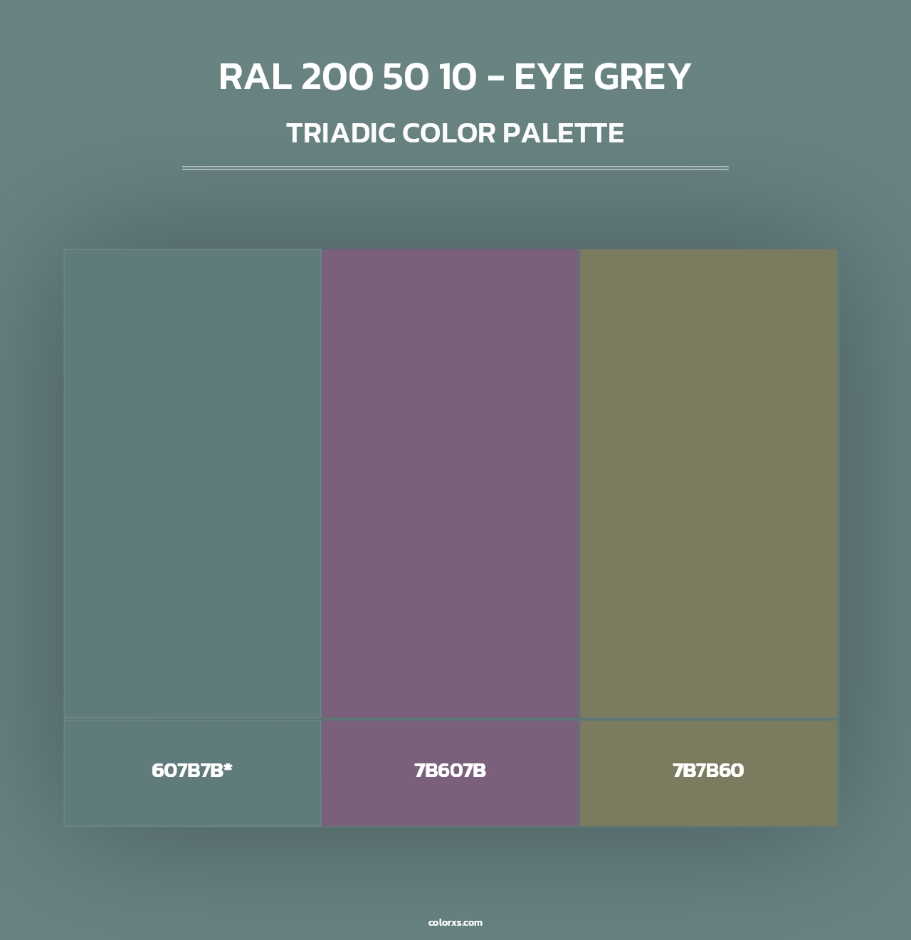 RAL 200 50 10 - Eye Grey - Triadic Color Palette
