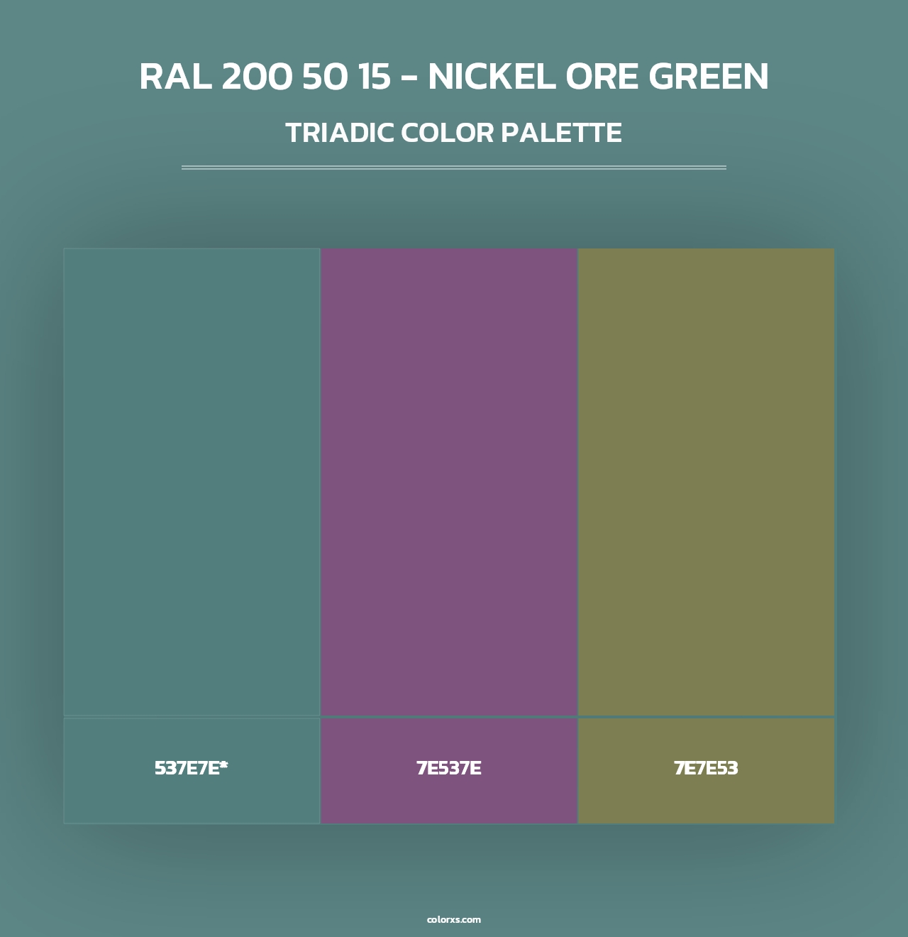 RAL 200 50 15 - Nickel Ore Green - Triadic Color Palette