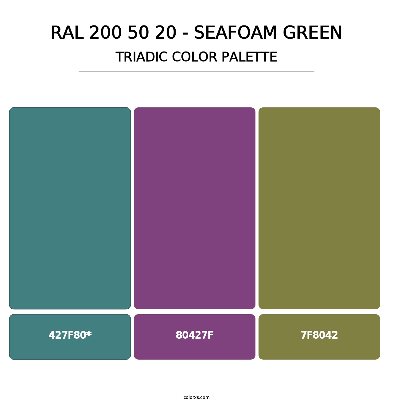 RAL 200 50 20 - Seafoam Green - Triadic Color Palette