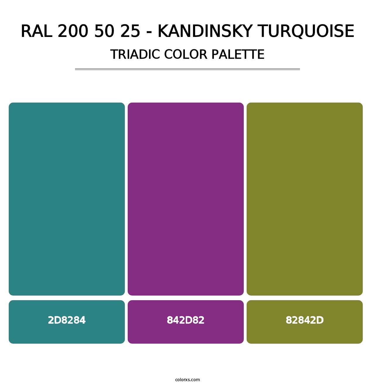 RAL 200 50 25 - Kandinsky Turquoise - Triadic Color Palette