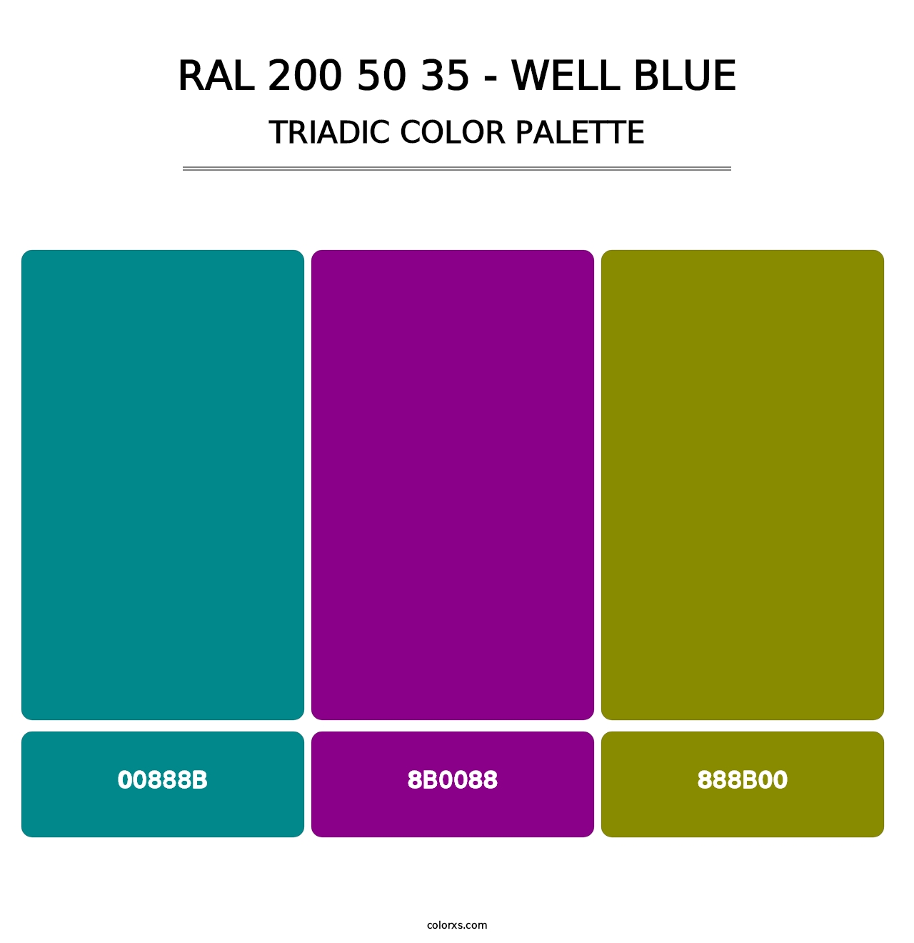 RAL 200 50 35 - Well Blue - Triadic Color Palette