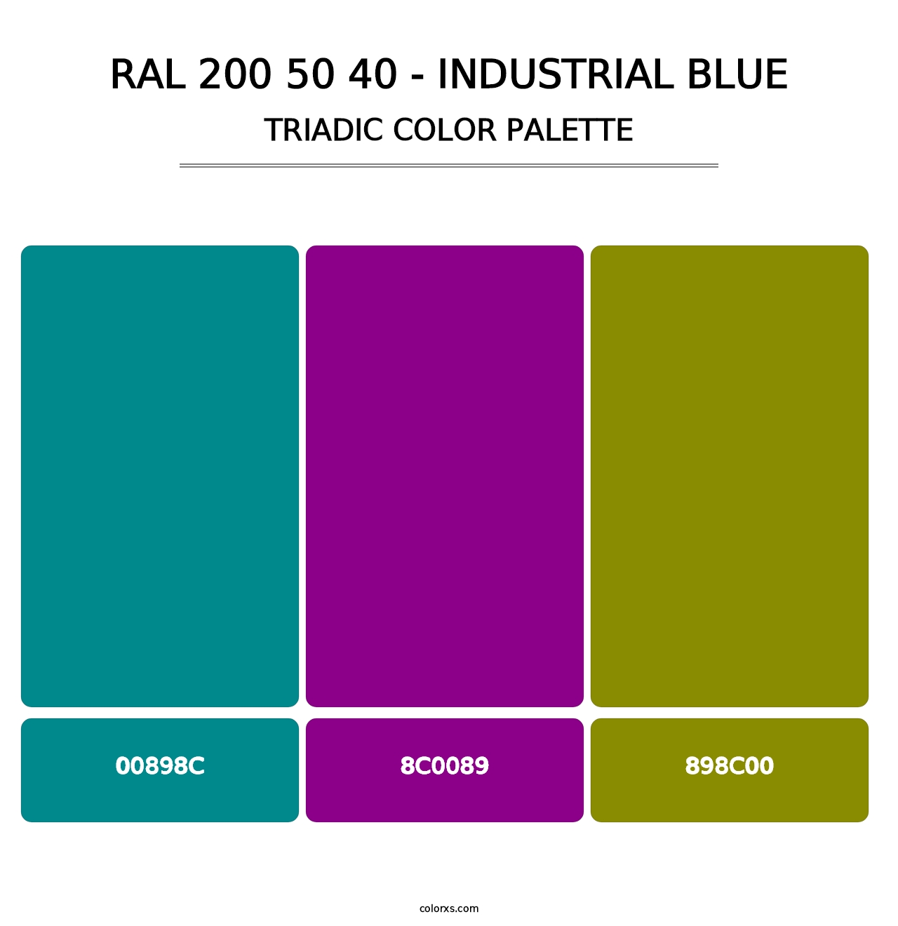 RAL 200 50 40 - Industrial Blue - Triadic Color Palette
