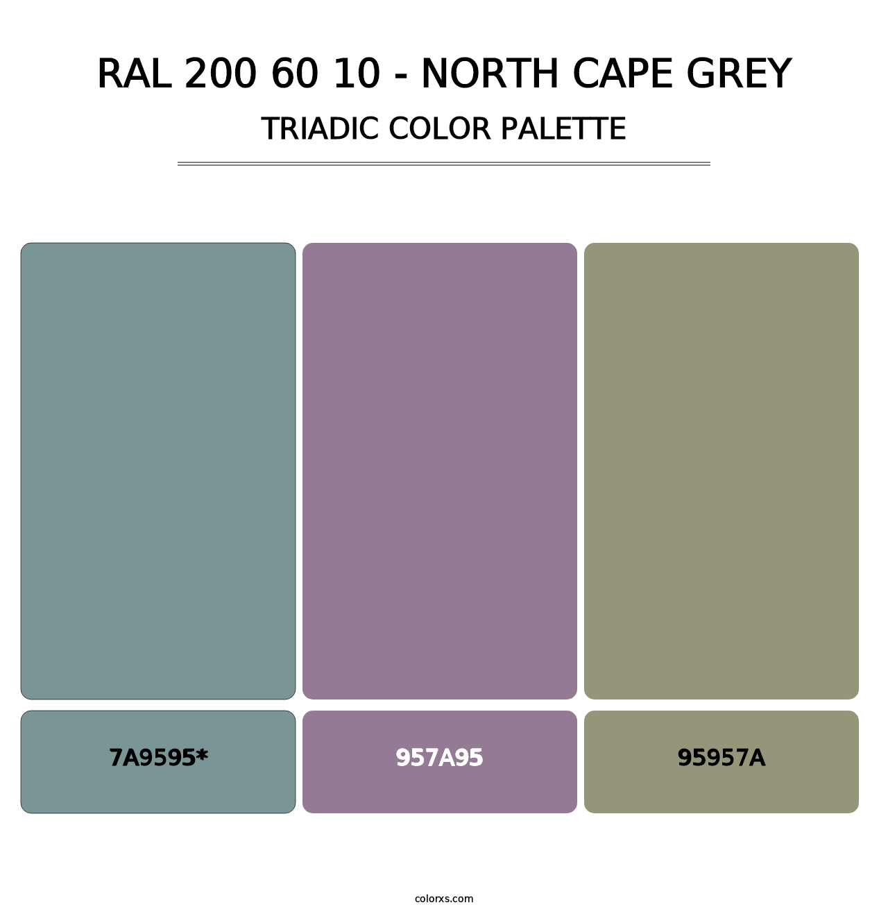RAL 200 60 10 - North Cape Grey - Triadic Color Palette