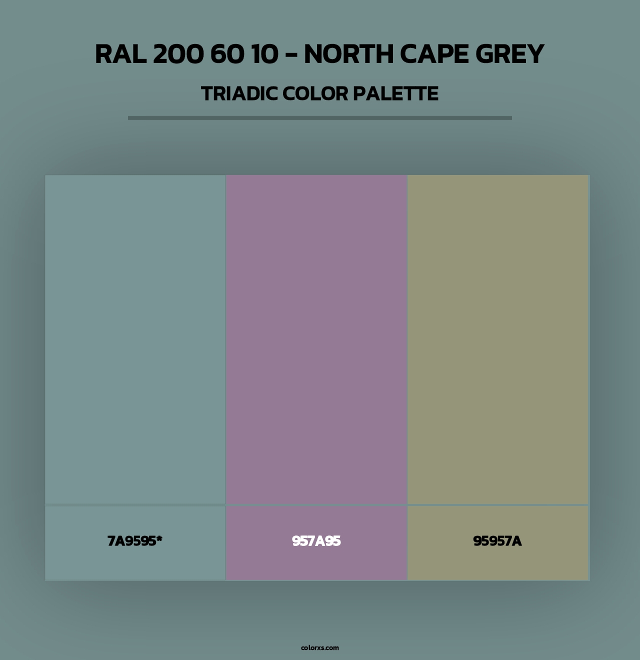 RAL 200 60 10 - North Cape Grey - Triadic Color Palette