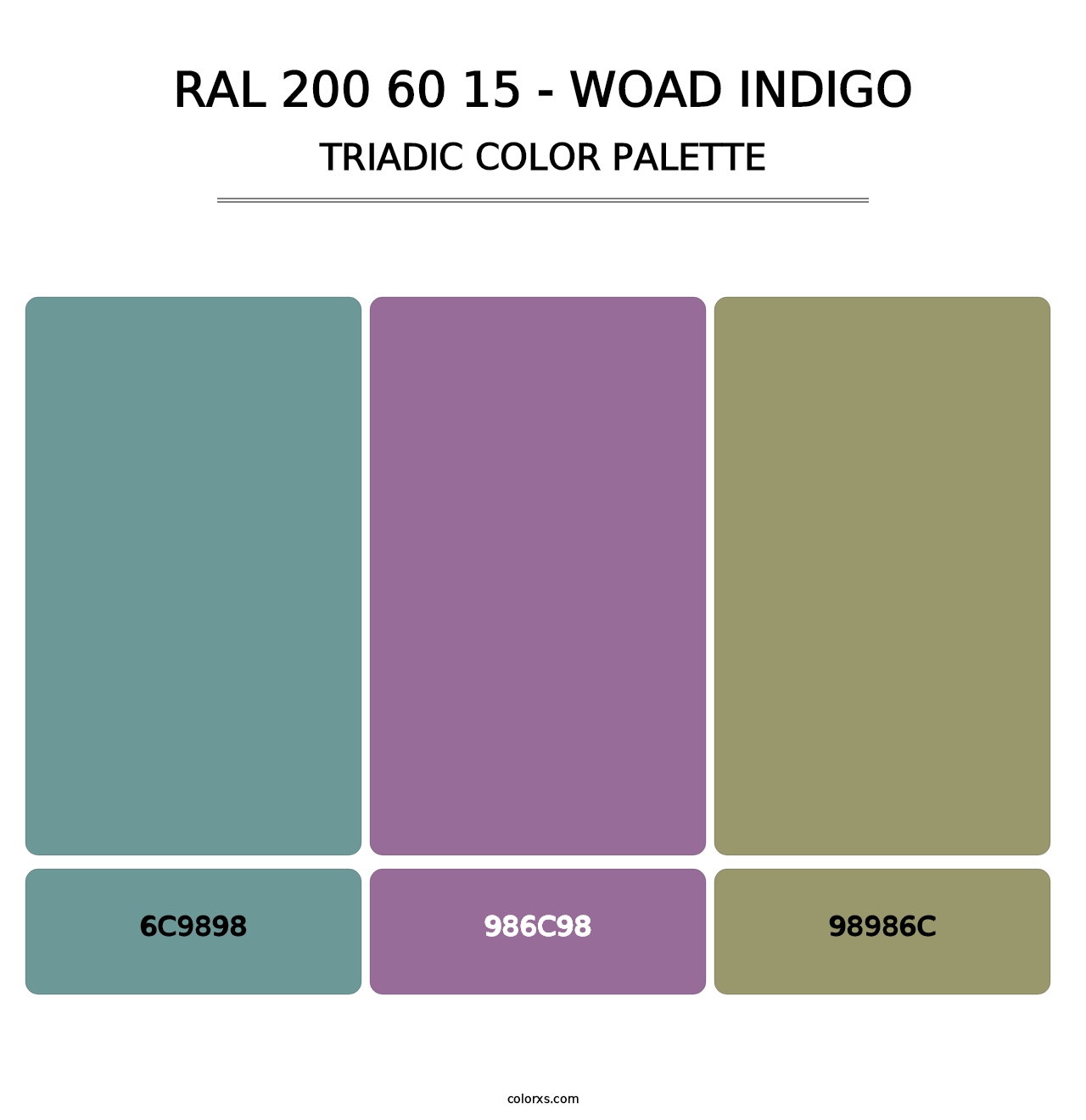RAL 200 60 15 - Woad Indigo - Triadic Color Palette
