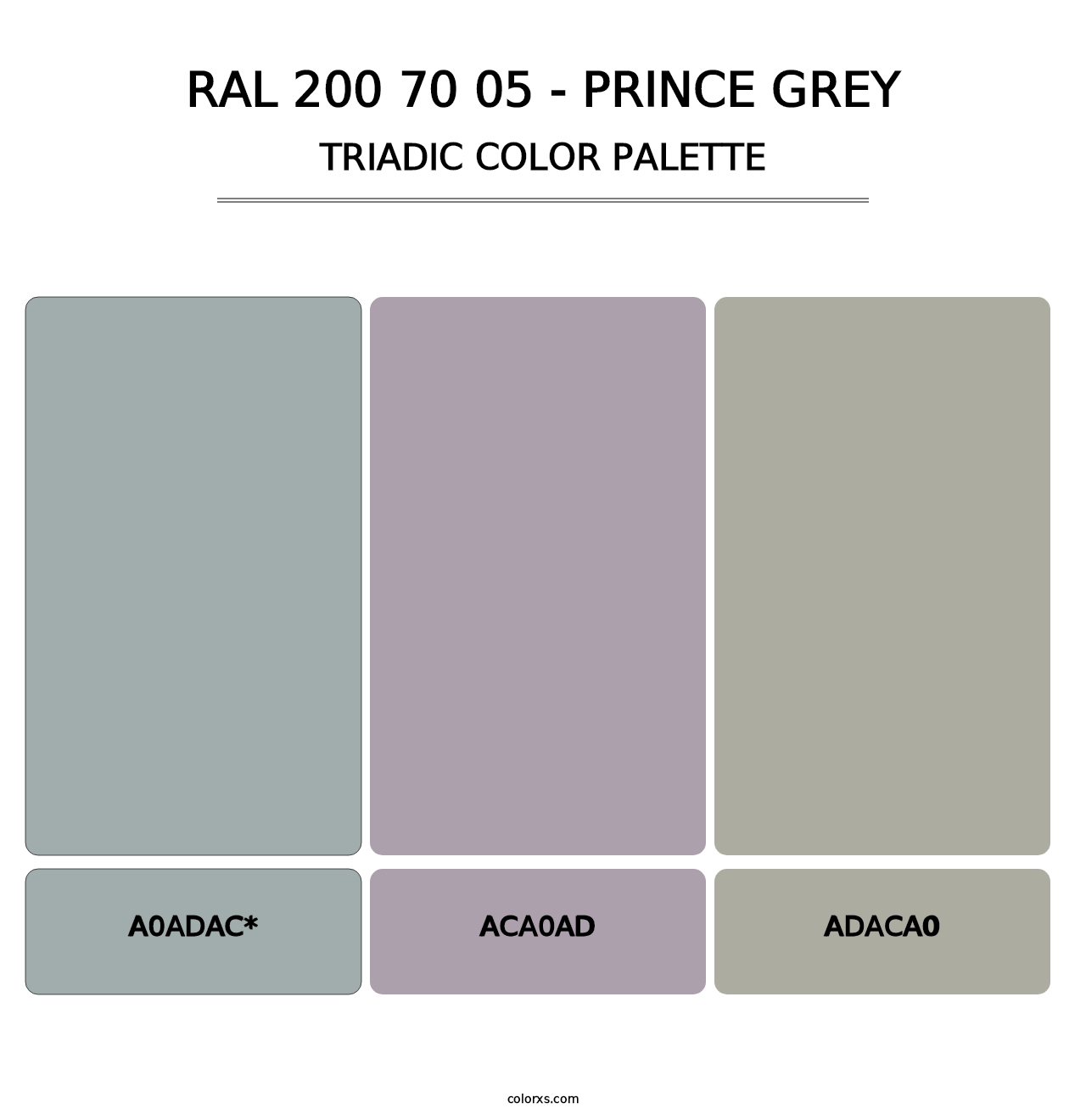 RAL 200 70 05 - Prince Grey - Triadic Color Palette