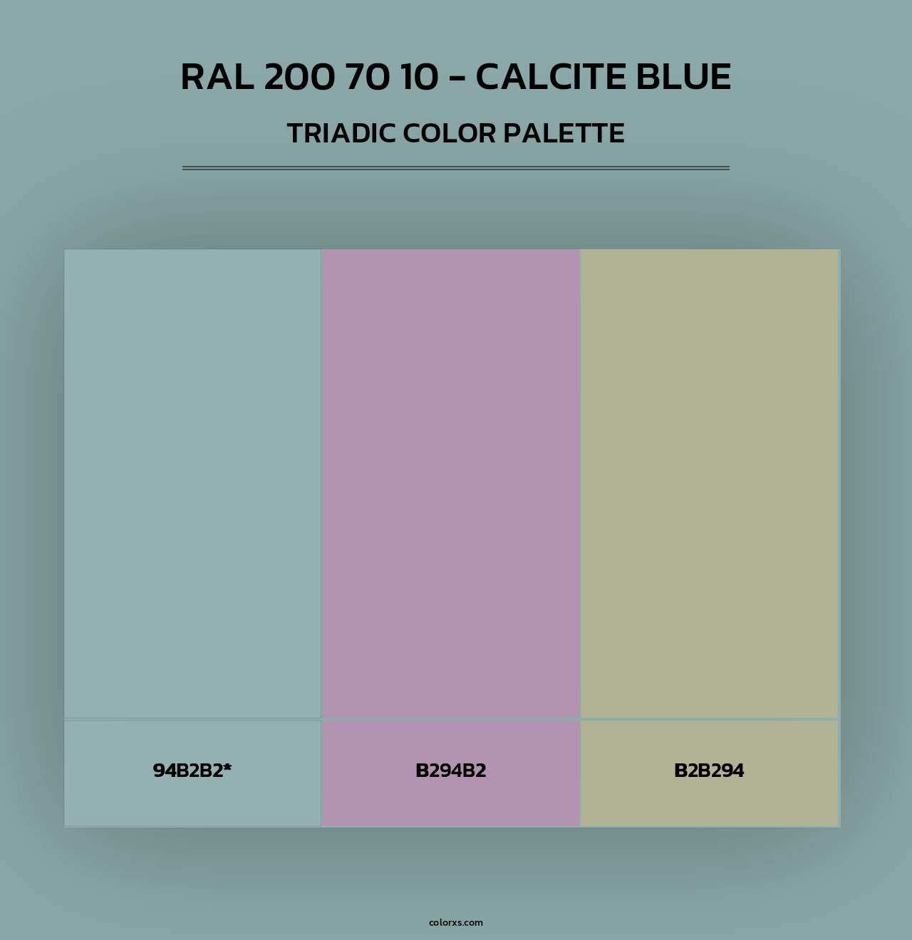 RAL 200 70 10 - Calcite Blue - Triadic Color Palette
