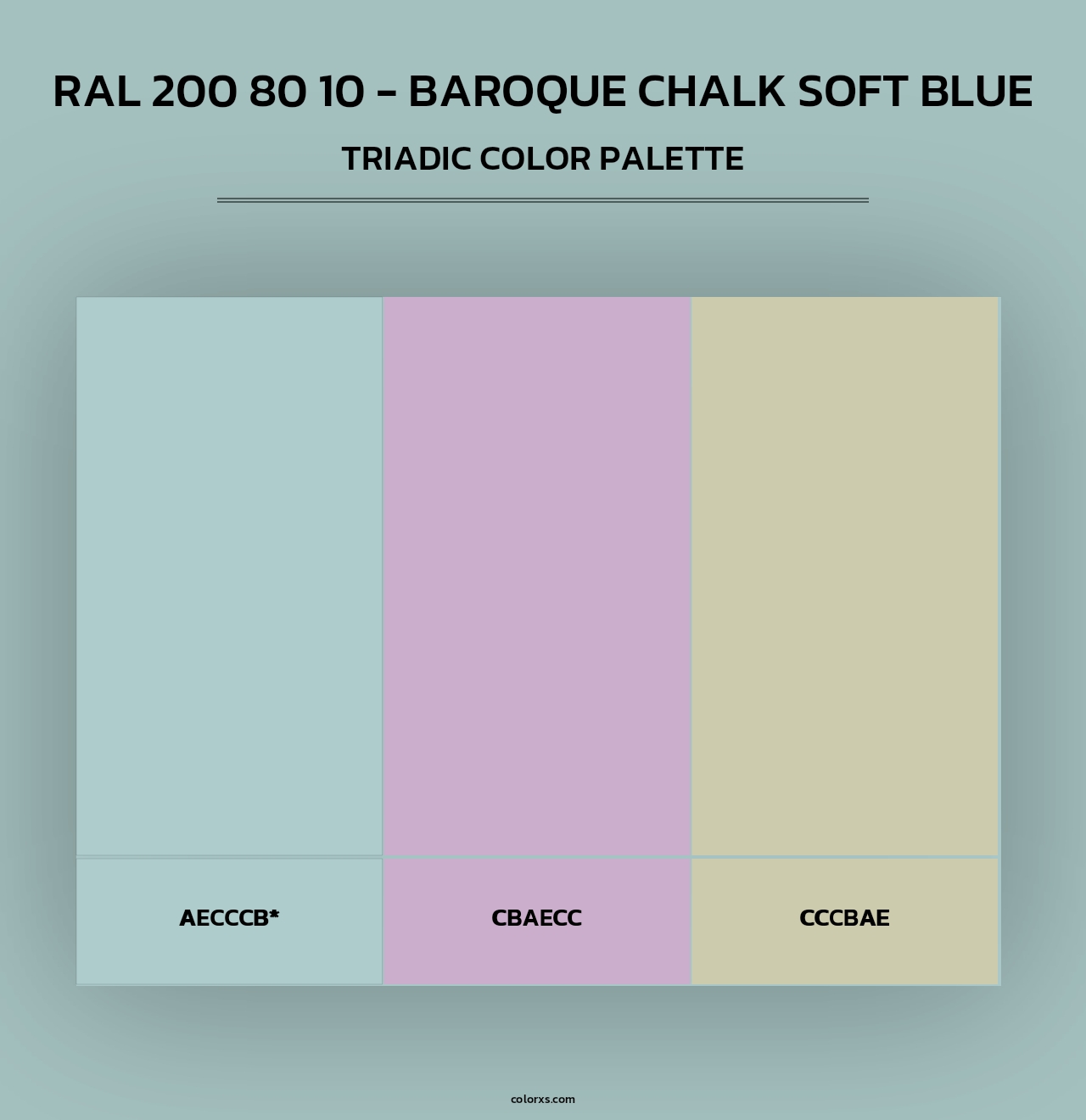 RAL 200 80 10 - Baroque Chalk Soft Blue - Triadic Color Palette