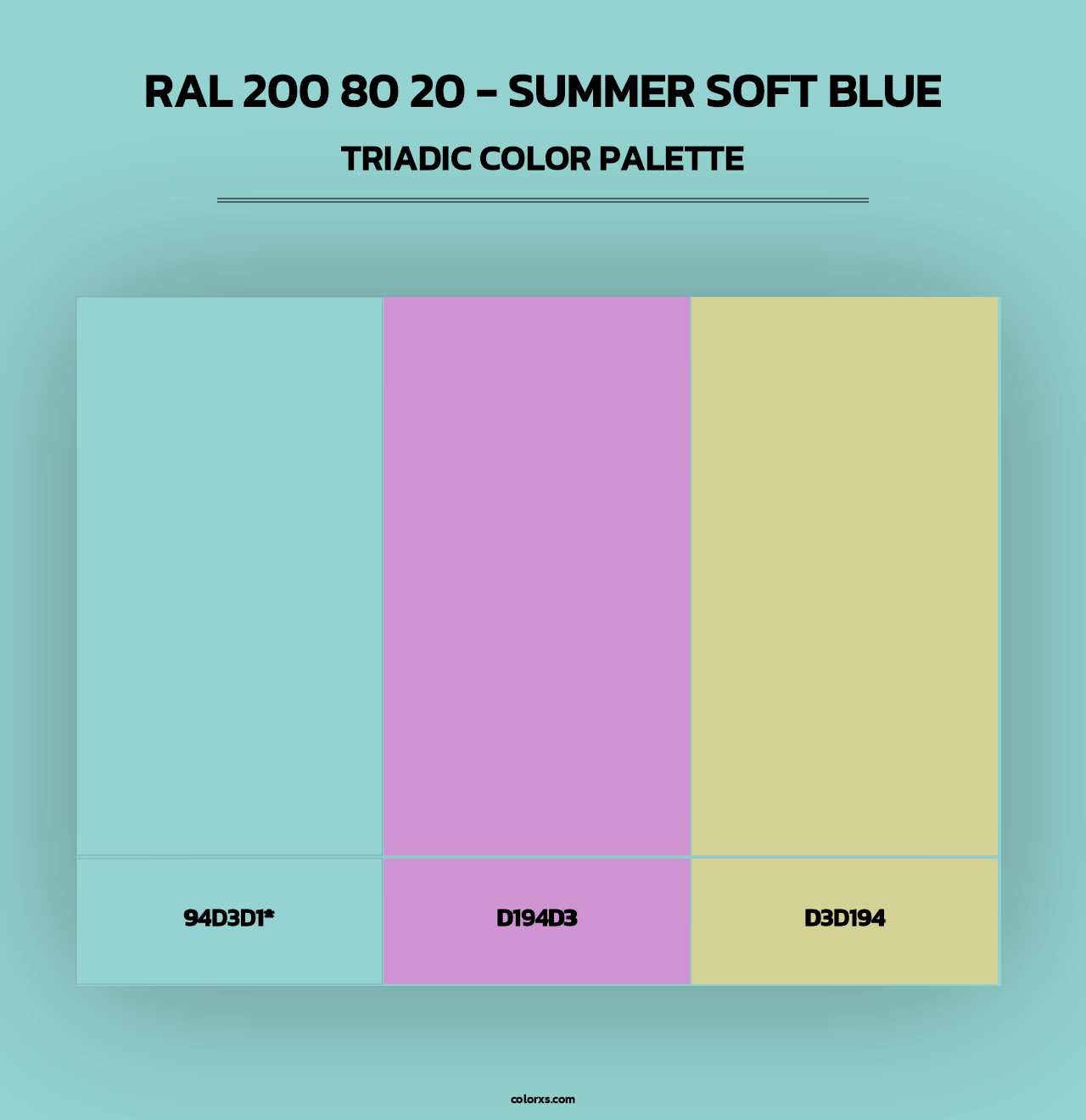 RAL 200 80 20 - Summer Soft Blue - Triadic Color Palette