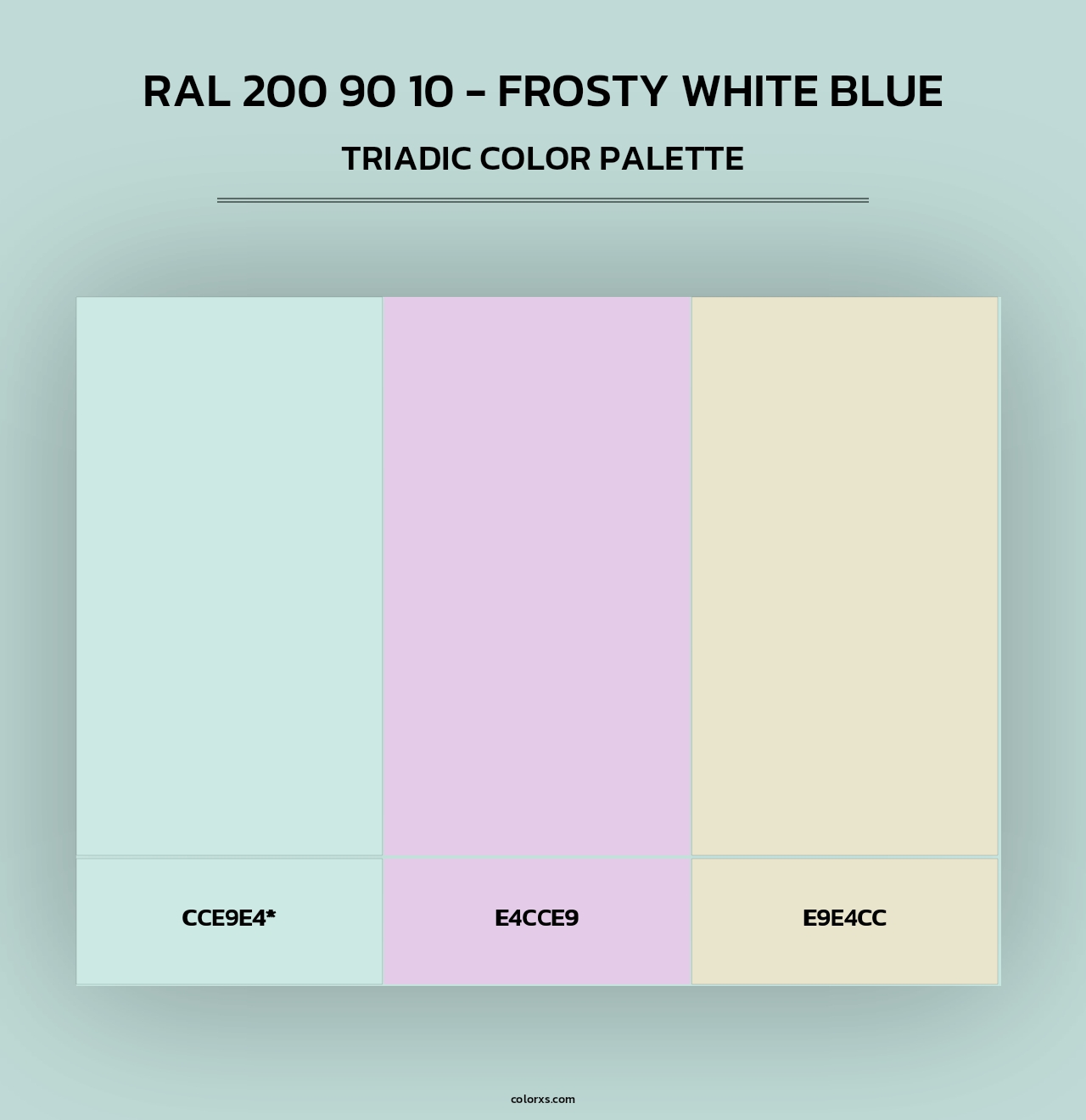 RAL 200 90 10 - Frosty White Blue - Triadic Color Palette