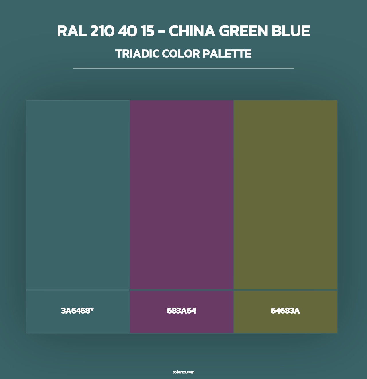 RAL 210 40 15 - China Green Blue - Triadic Color Palette