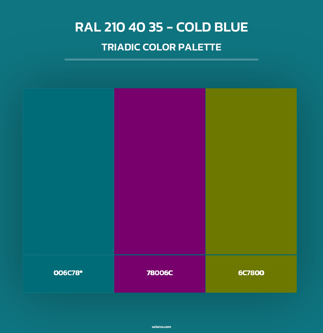 RAL 210 40 35 - Cold Blue - Triadic Color Palette