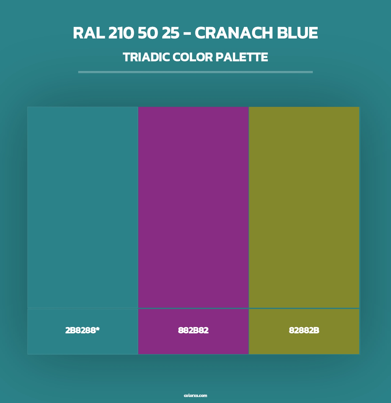 RAL 210 50 25 - Cranach Blue - Triadic Color Palette
