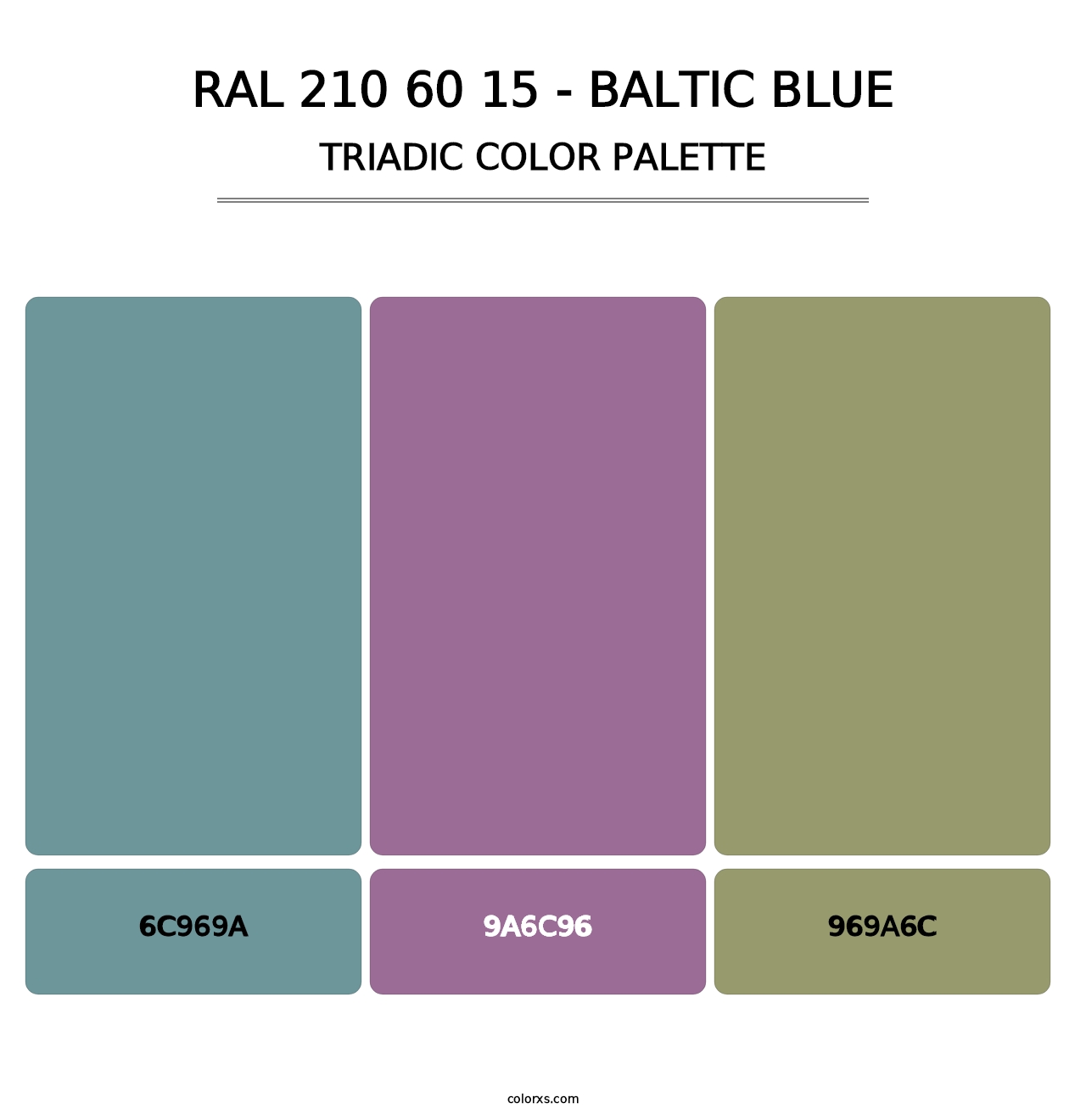 RAL 210 60 15 - Baltic Blue - Triadic Color Palette