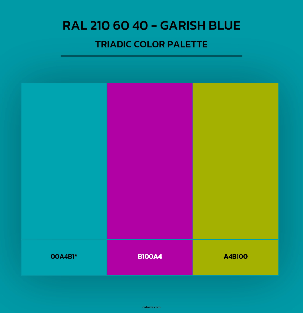 RAL 210 60 40 - Garish Blue - Triadic Color Palette