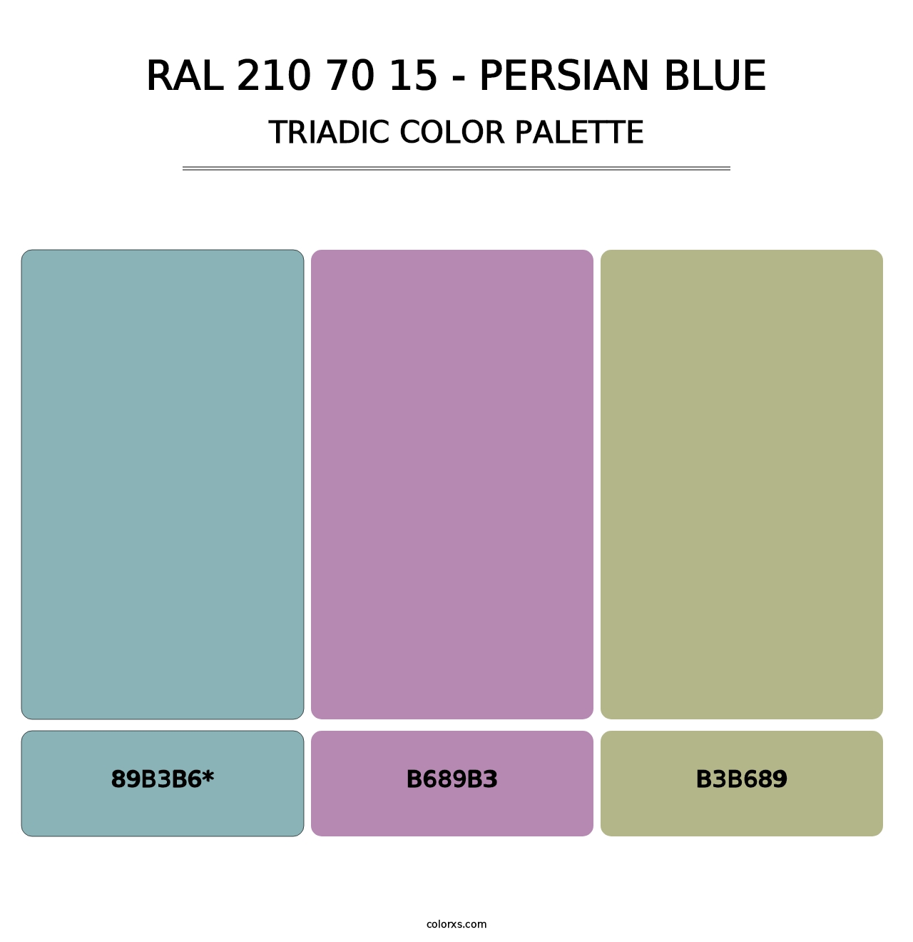 RAL 210 70 15 - Persian Blue - Triadic Color Palette