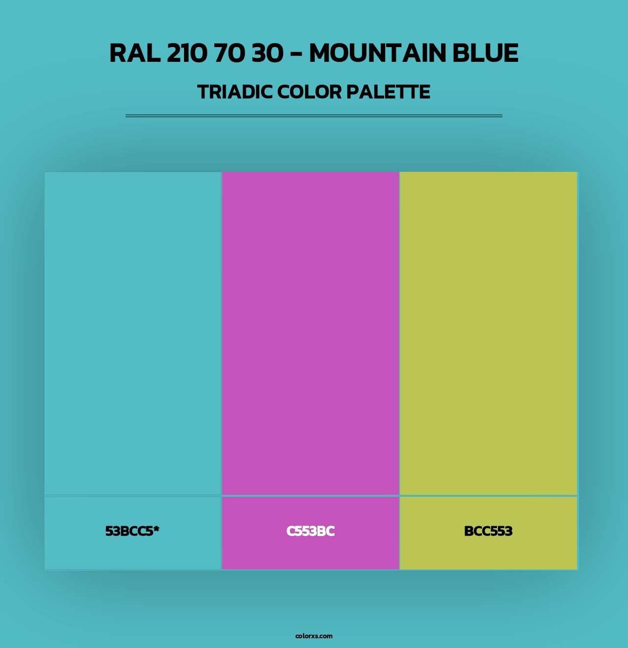 RAL 210 70 30 - Mountain Blue - Triadic Color Palette