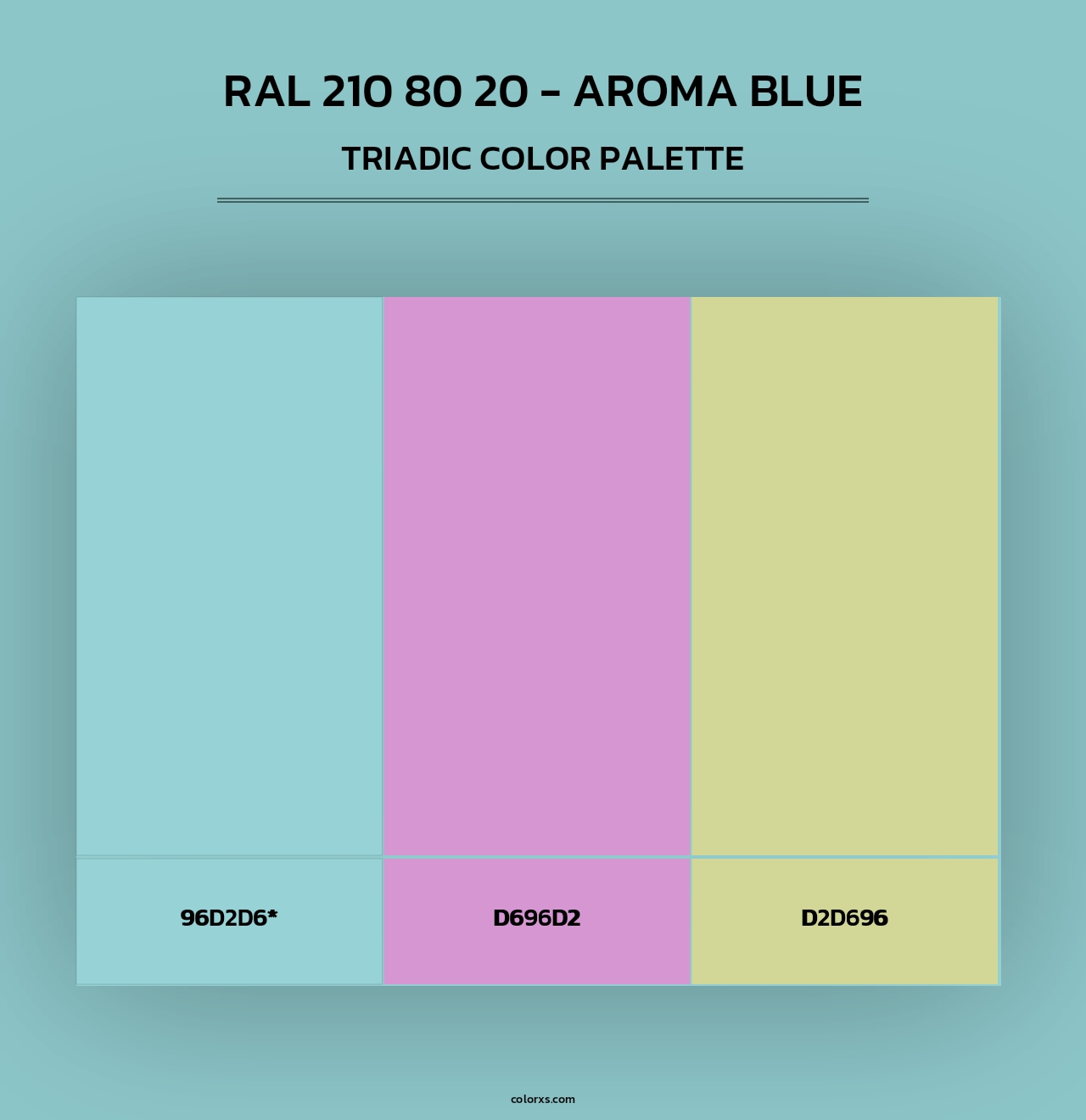 RAL 210 80 20 - Aroma Blue - Triadic Color Palette
