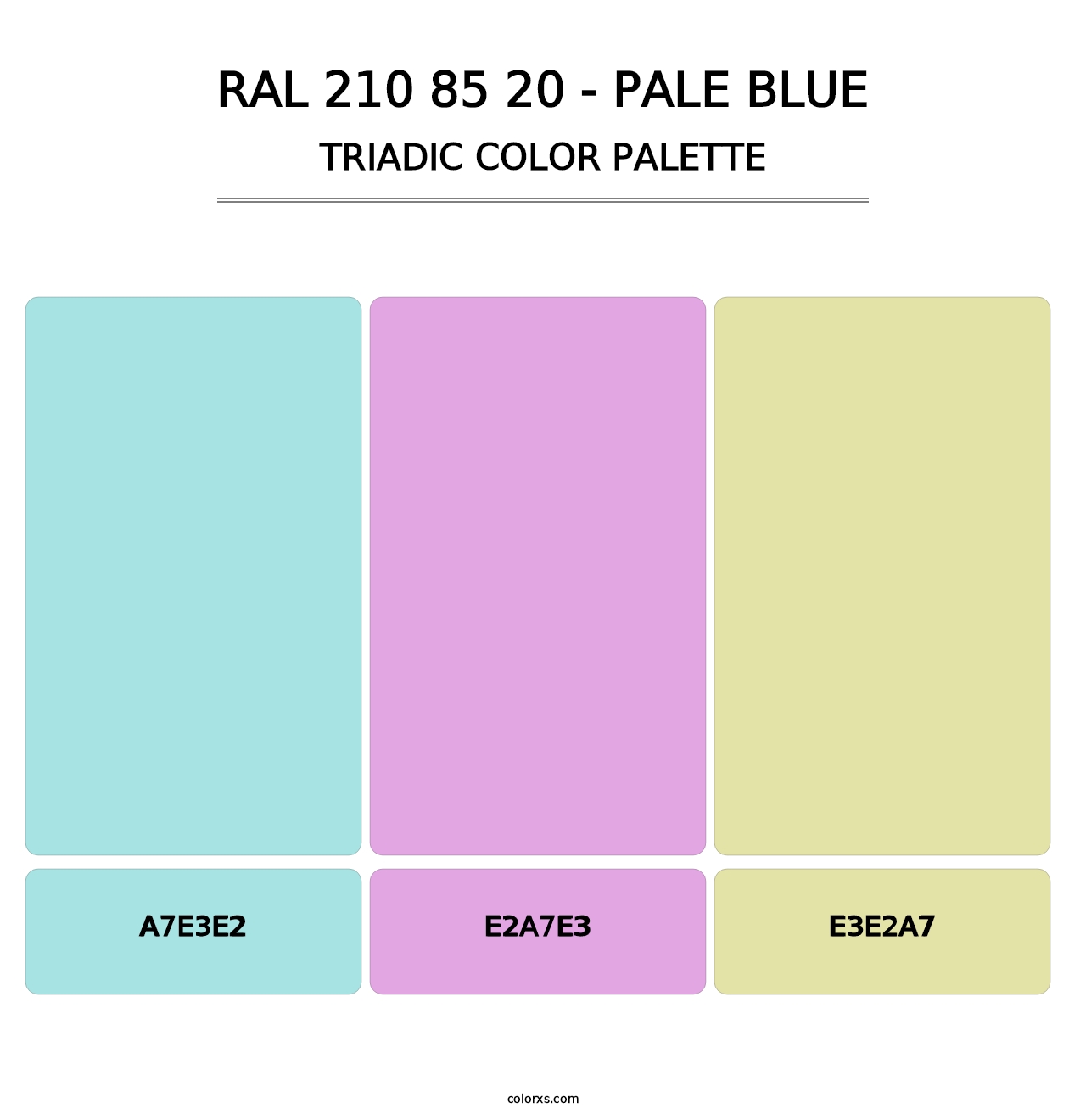 RAL 210 85 20 - Pale Blue - Triadic Color Palette
