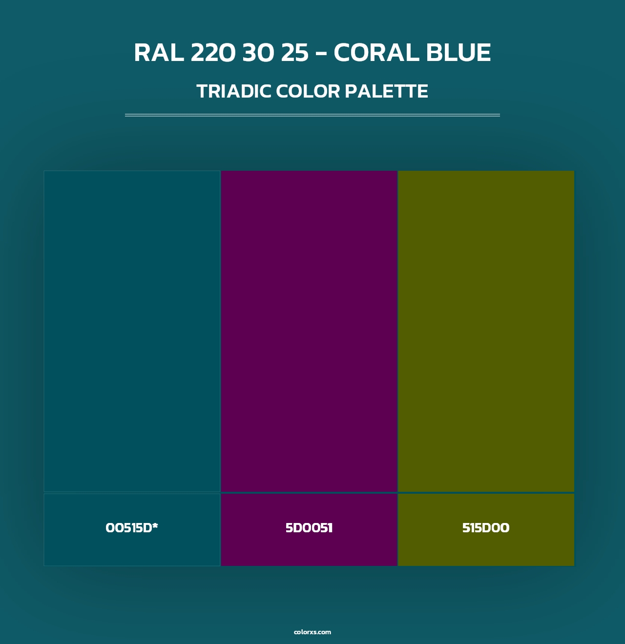 RAL 220 30 25 - Coral Blue - Triadic Color Palette