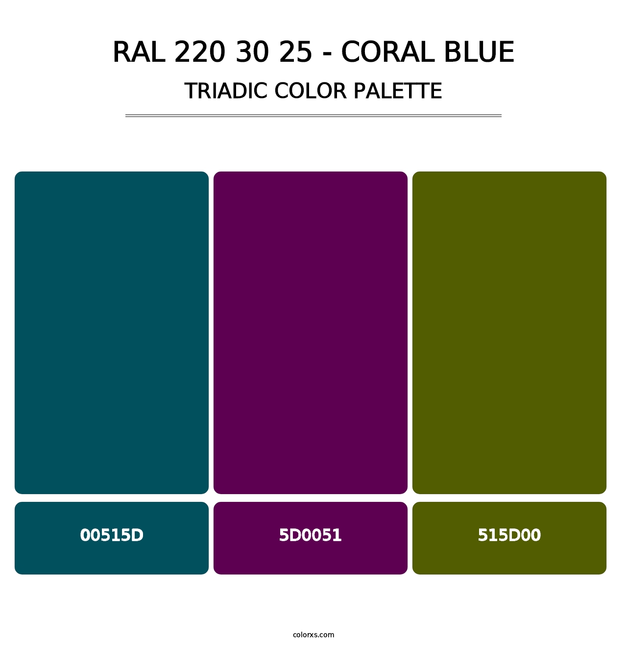 RAL 220 30 25 - Coral Blue - Triadic Color Palette