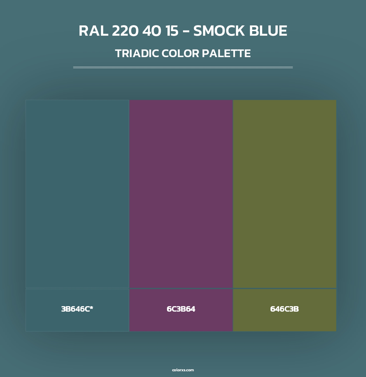 RAL 220 40 15 - Smock Blue - Triadic Color Palette