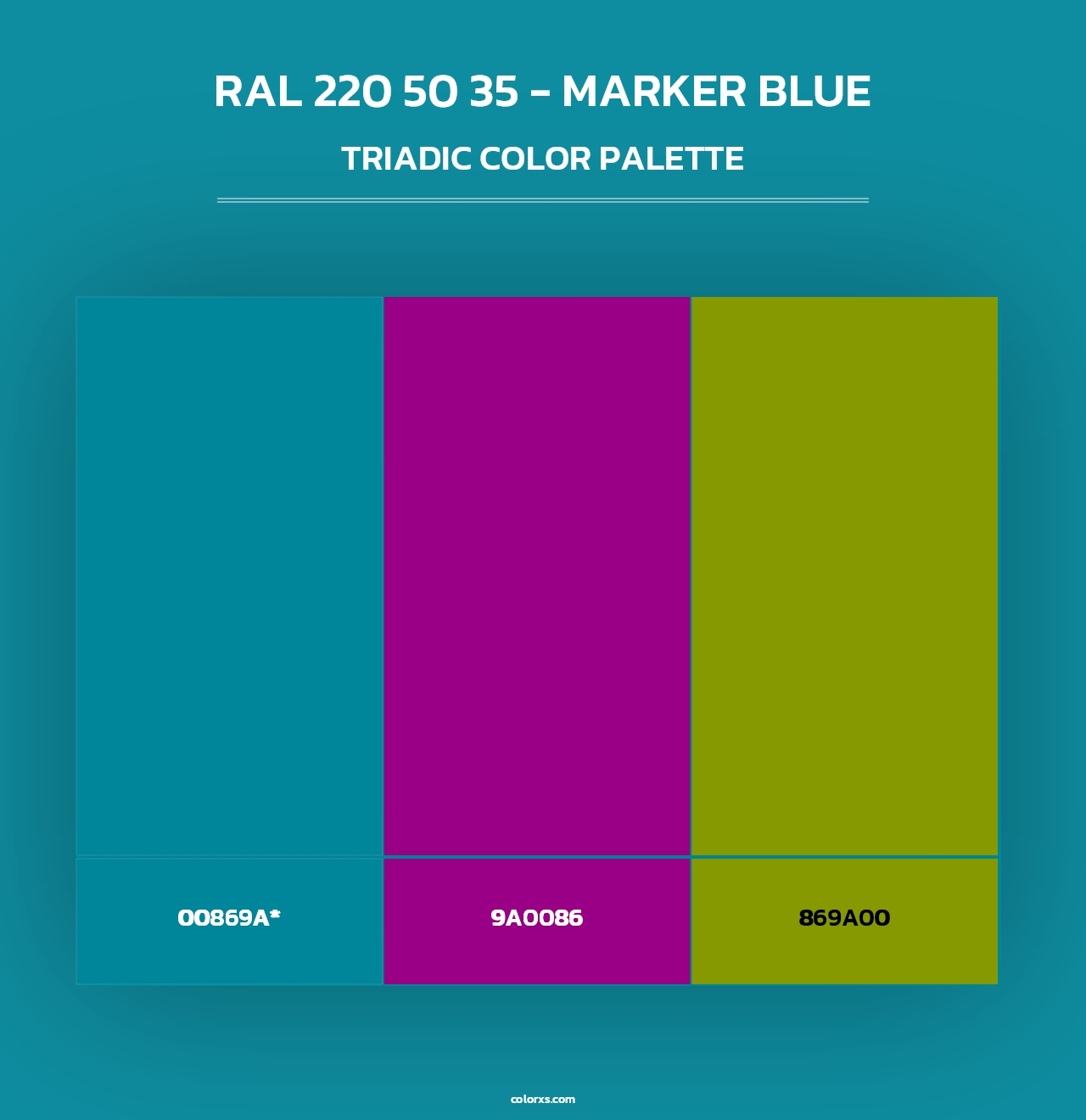 RAL 220 50 35 - Marker Blue - Triadic Color Palette