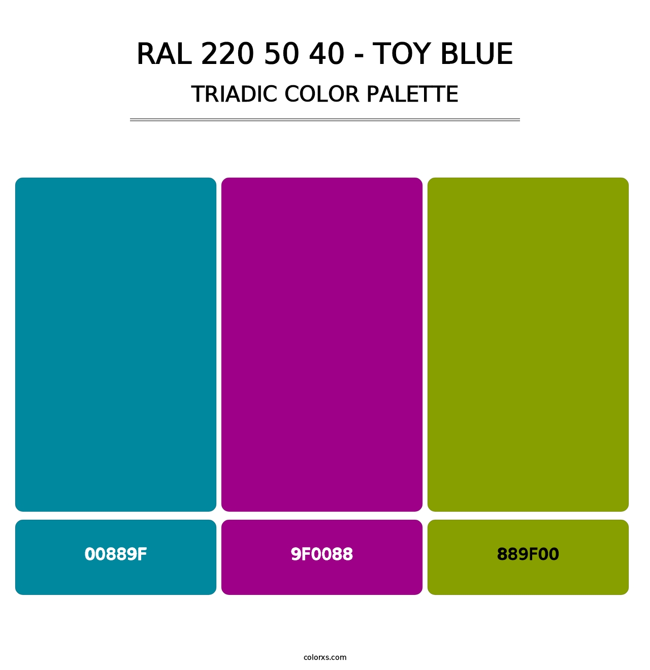 RAL 220 50 40 - Toy Blue - Triadic Color Palette