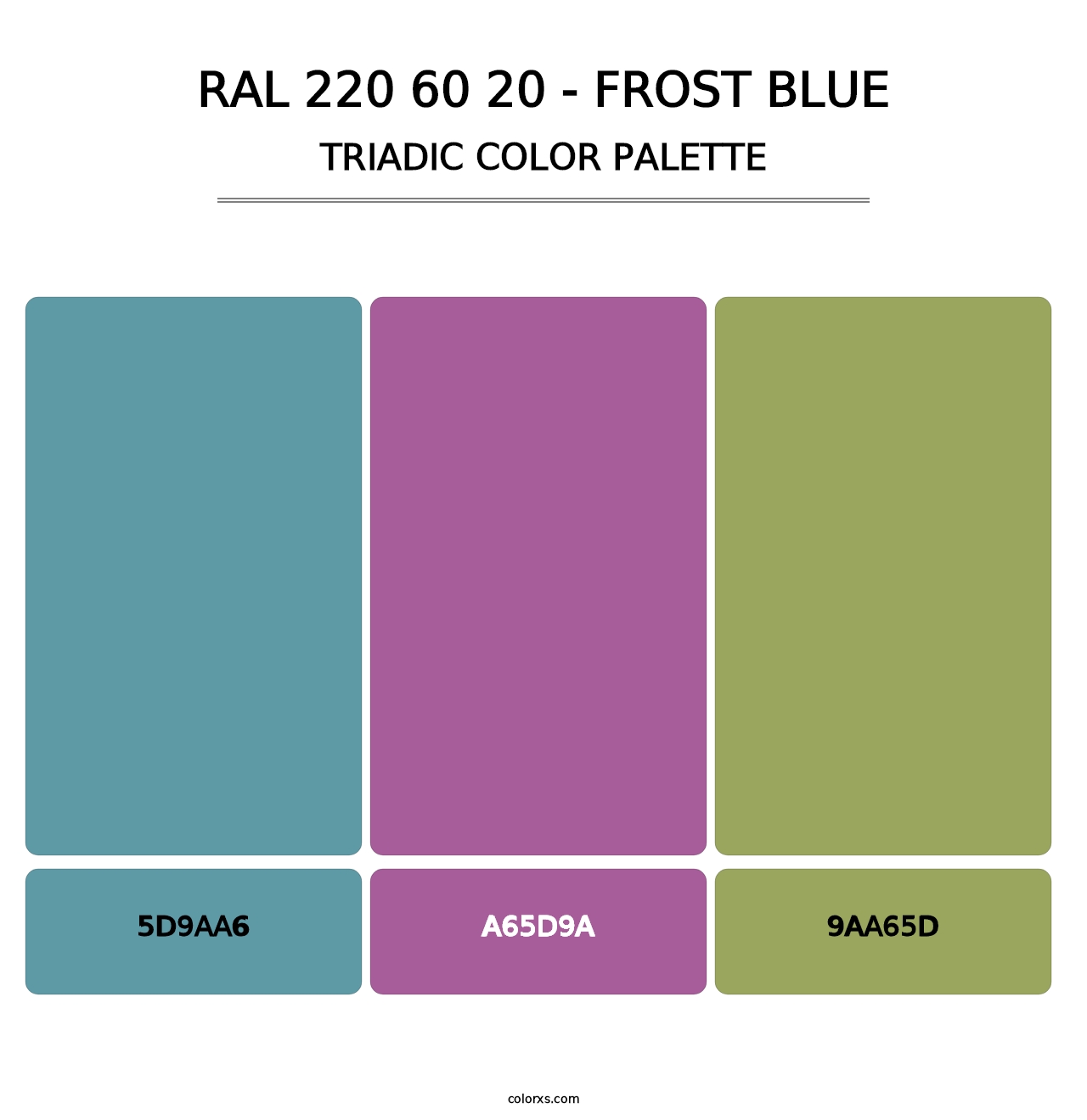 RAL 220 60 20 - Frost Blue - Triadic Color Palette
