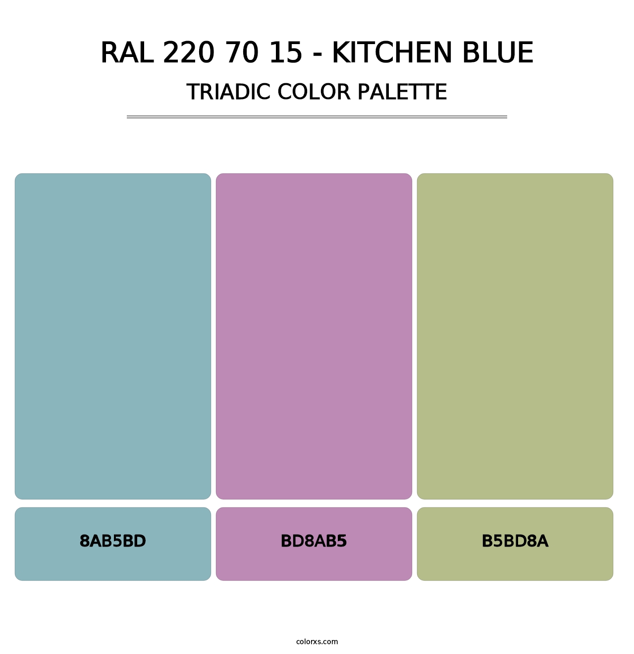 RAL 220 70 15 - Kitchen Blue - Triadic Color Palette