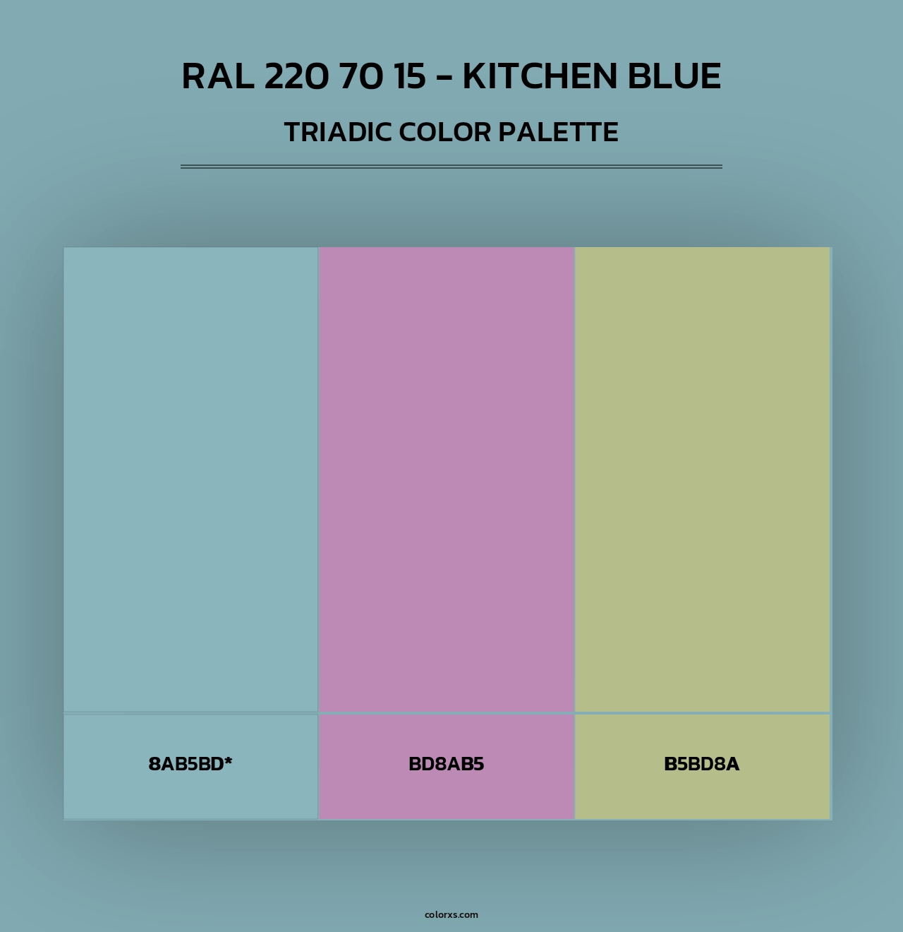 RAL 220 70 15 - Kitchen Blue - Triadic Color Palette