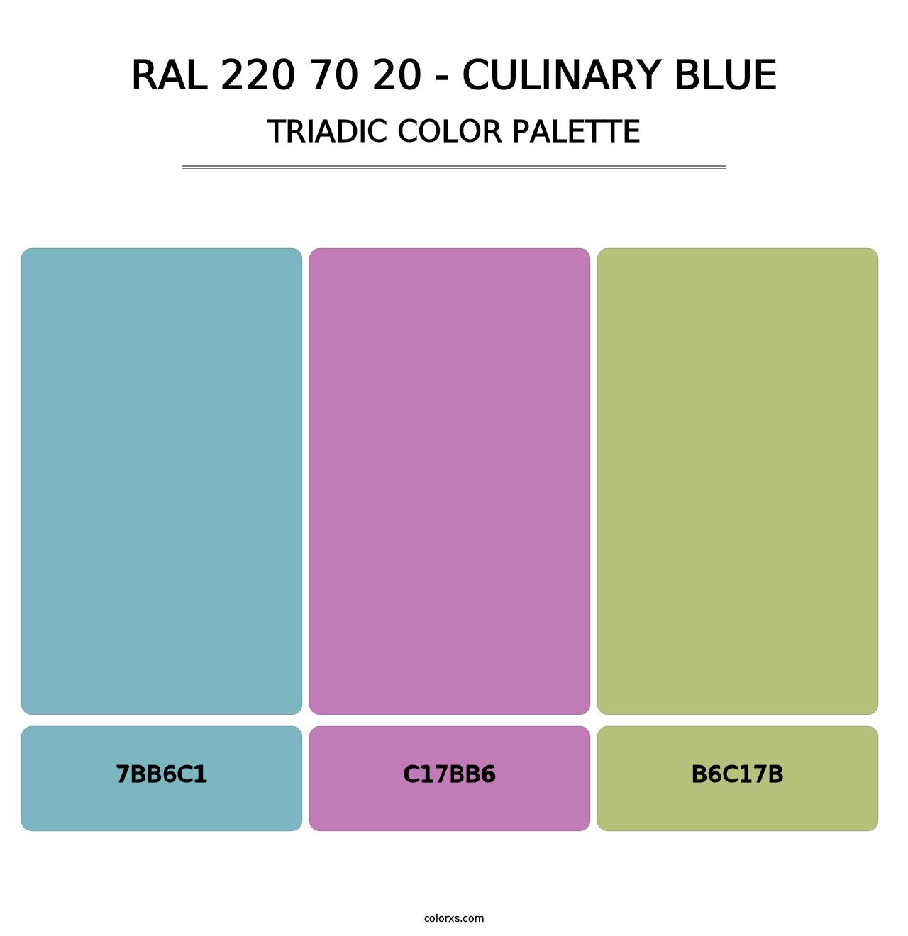 RAL 220 70 20 - Culinary Blue - Triadic Color Palette