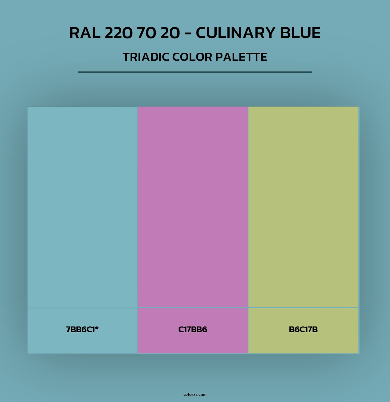 RAL 220 70 20 - Culinary Blue - Triadic Color Palette