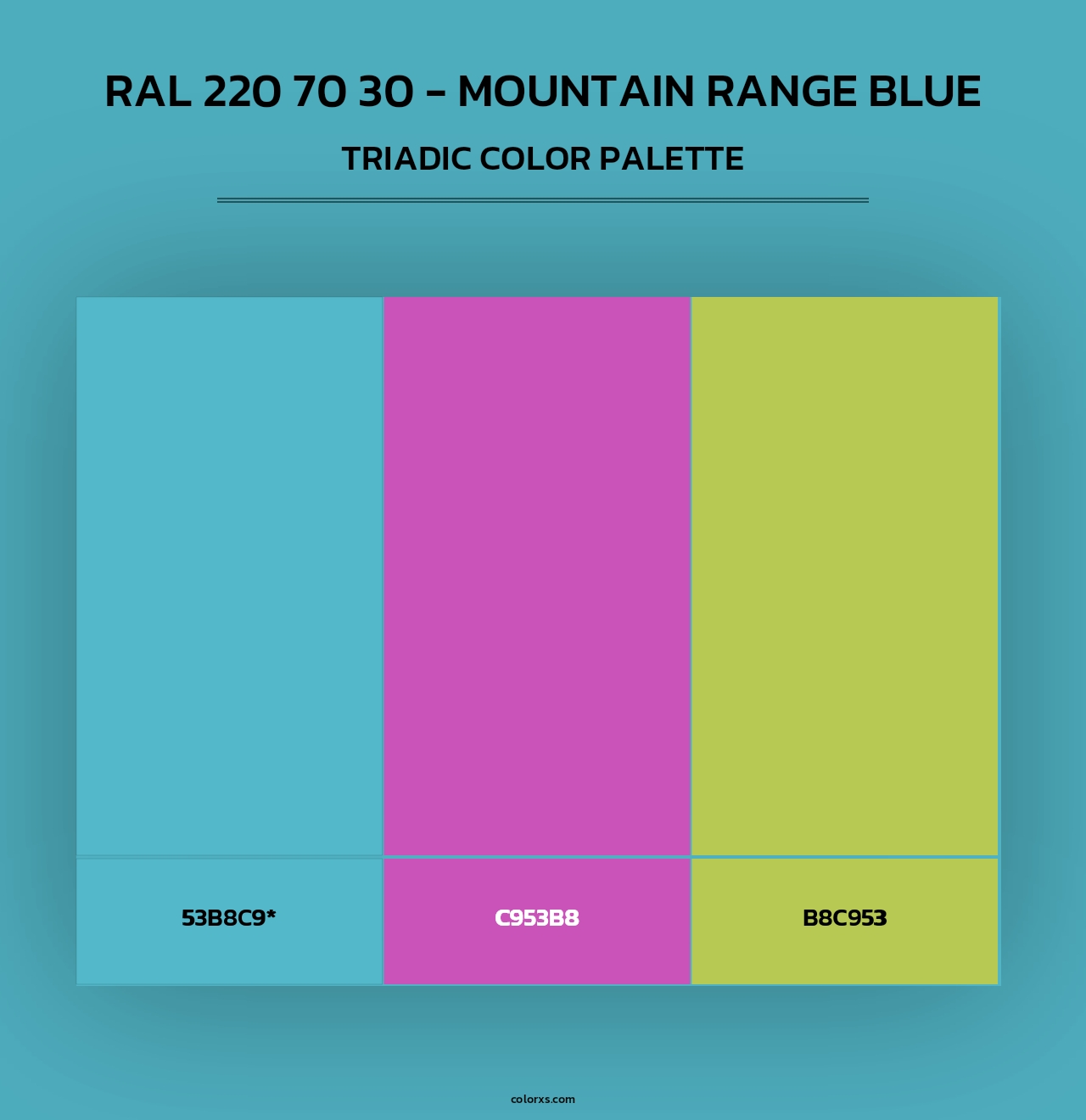 RAL 220 70 30 - Mountain Range Blue - Triadic Color Palette