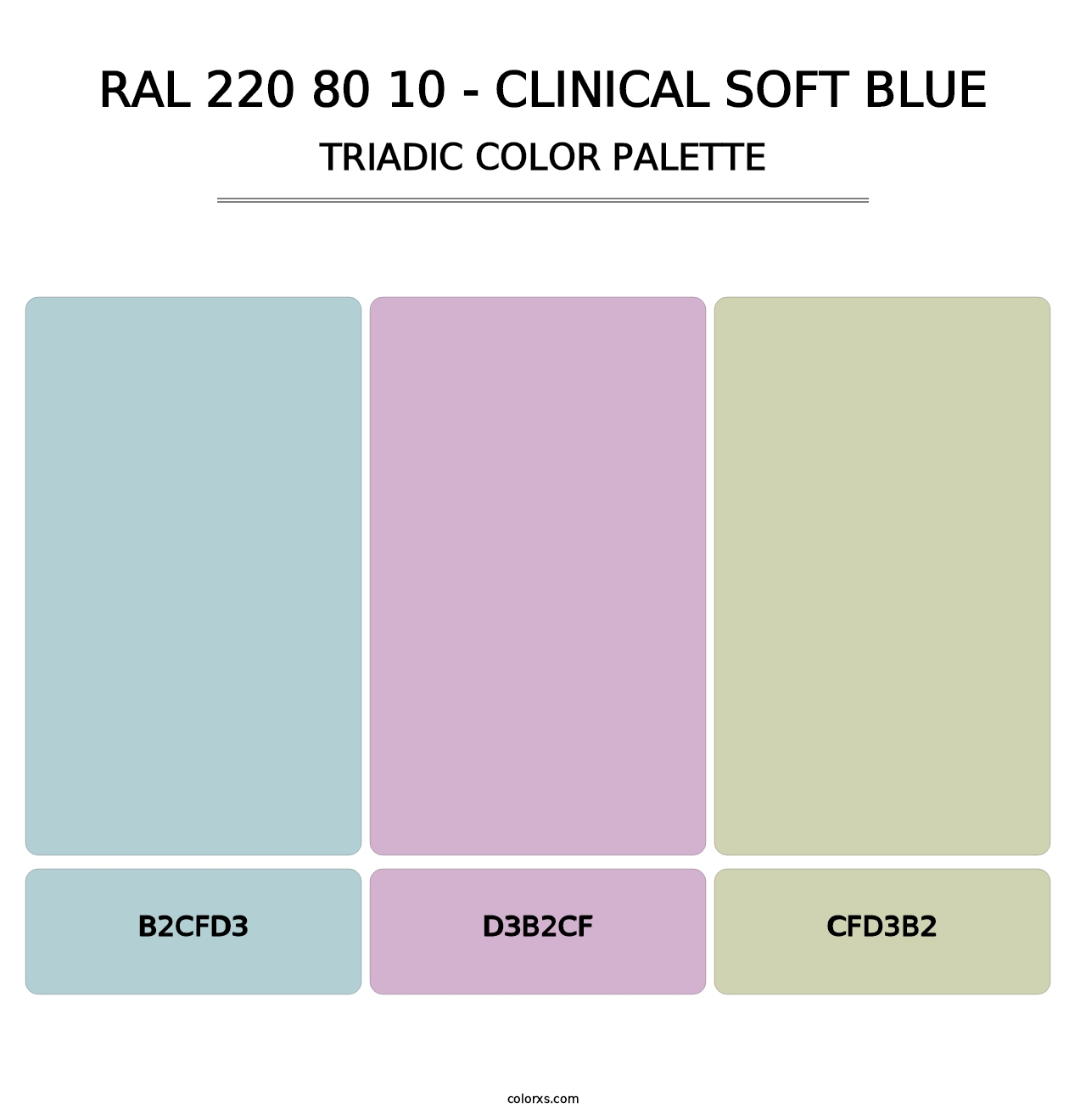 RAL 220 80 10 - Clinical Soft Blue - Triadic Color Palette