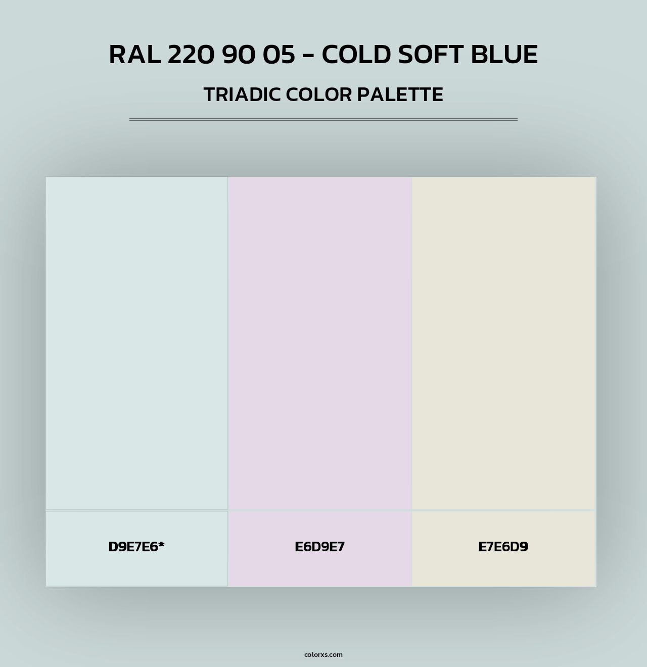 RAL 220 90 05 - Cold Soft Blue - Triadic Color Palette
