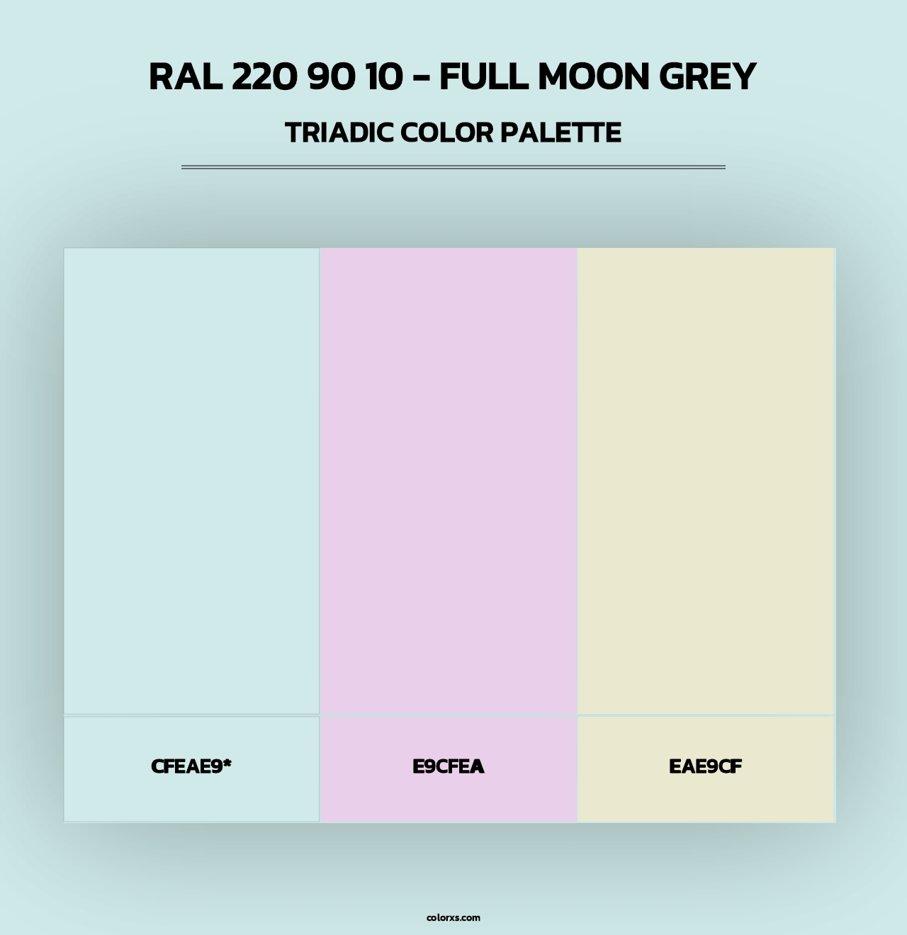 RAL 220 90 10 - Full Moon Grey - Triadic Color Palette