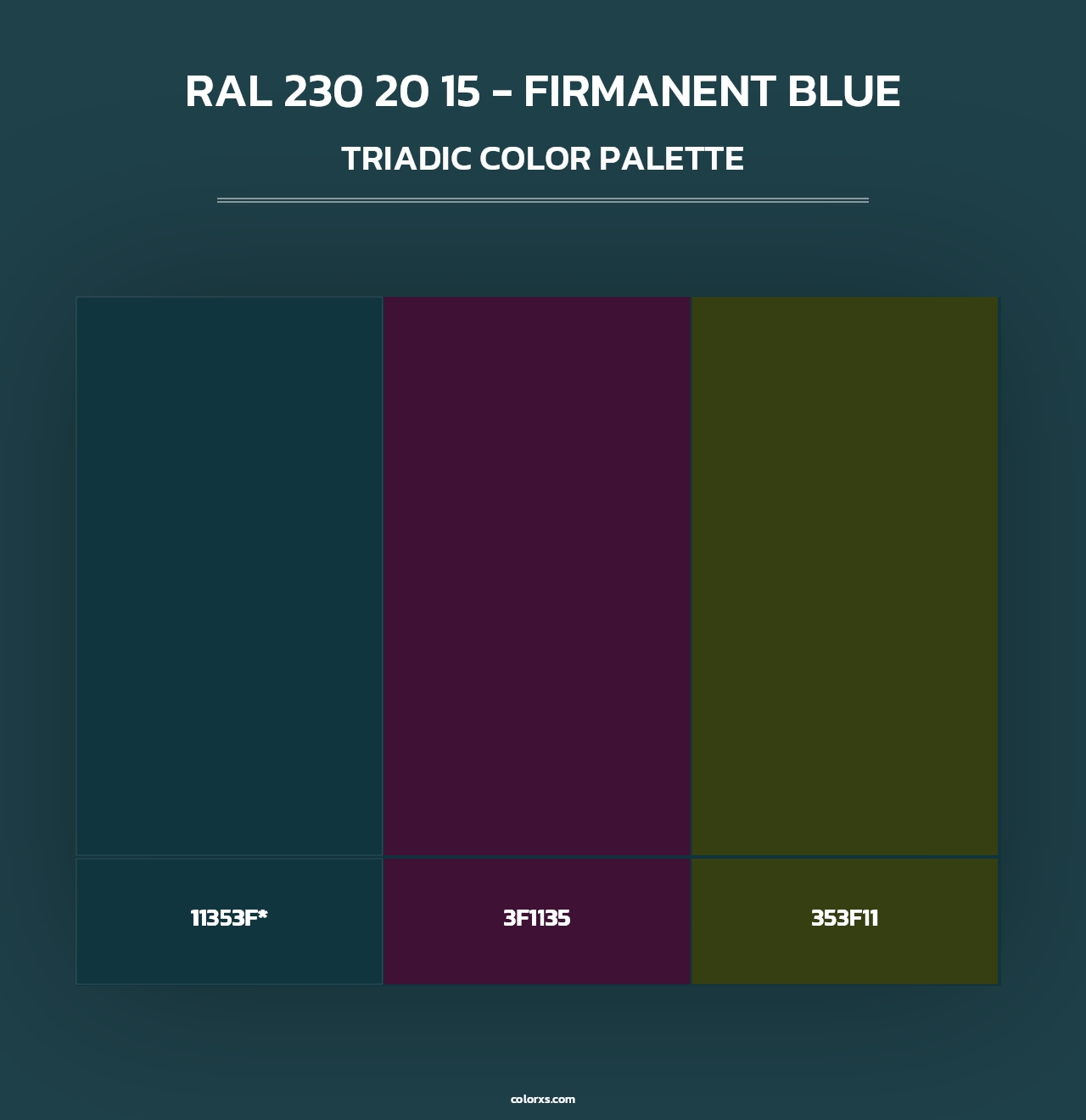 RAL 230 20 15 - Firmanent Blue - Triadic Color Palette